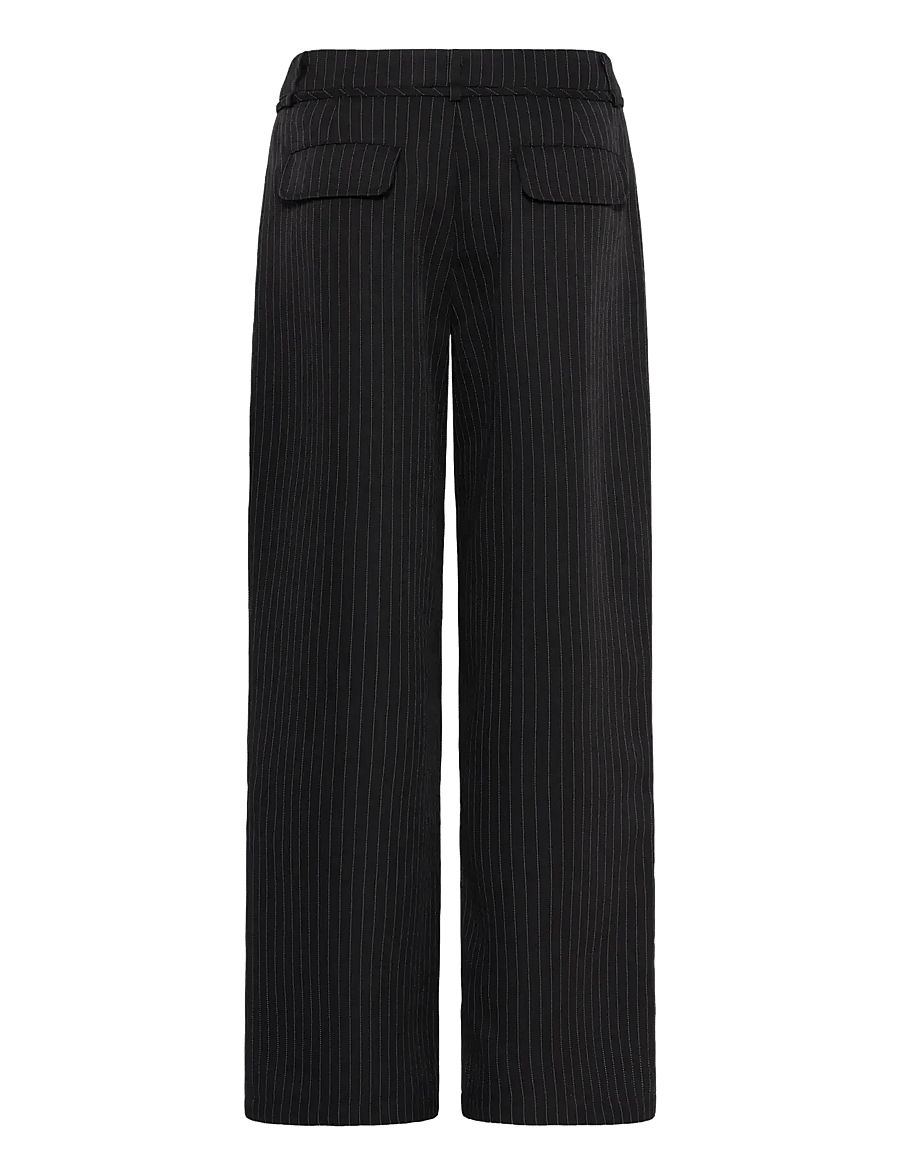 ICHI - IHILYANA PA - hosen mit weitem bein - black / birch pinstripe - 2