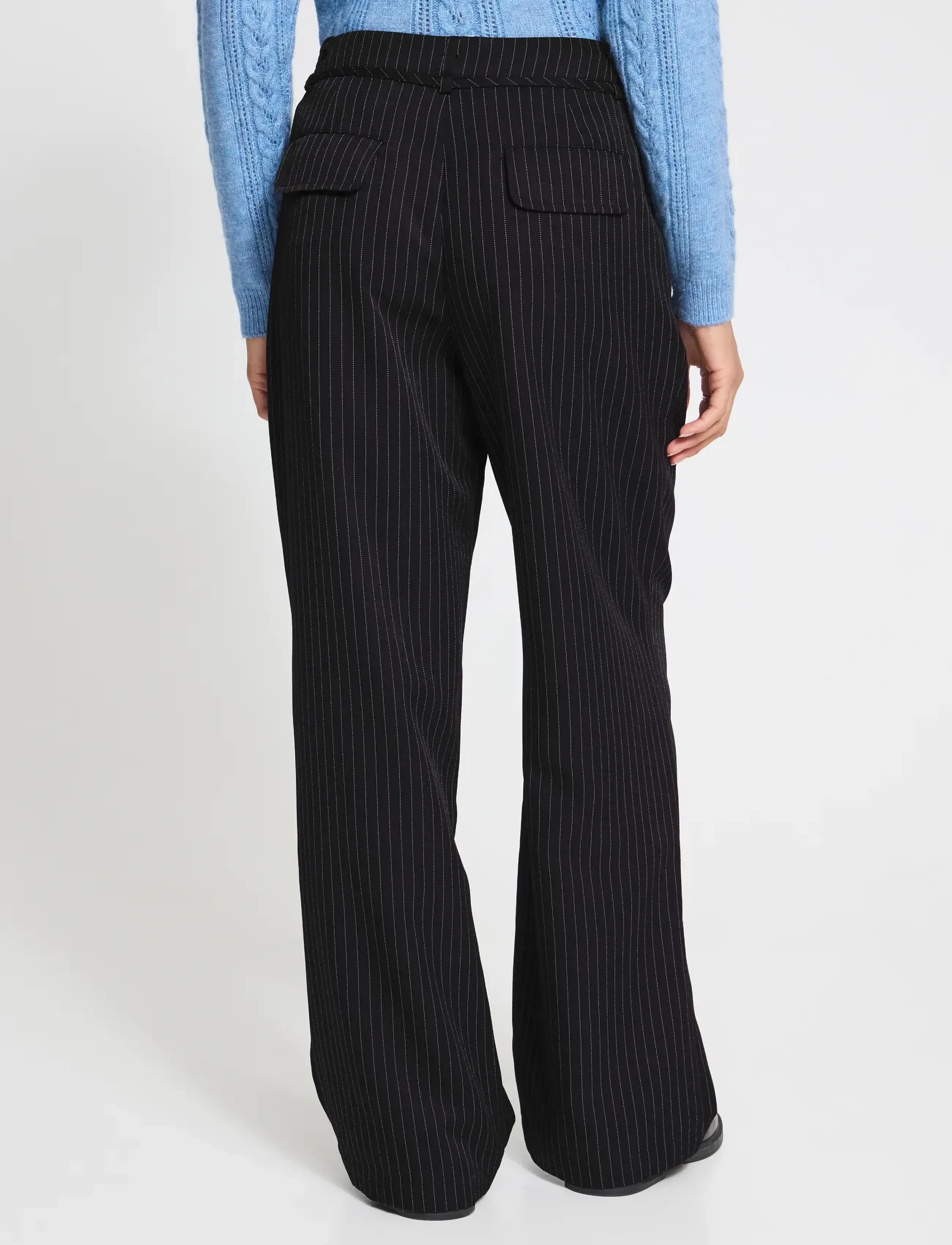 ICHI - IHILYANA PA - hosen mit weitem bein - black / birch pinstripe - 3