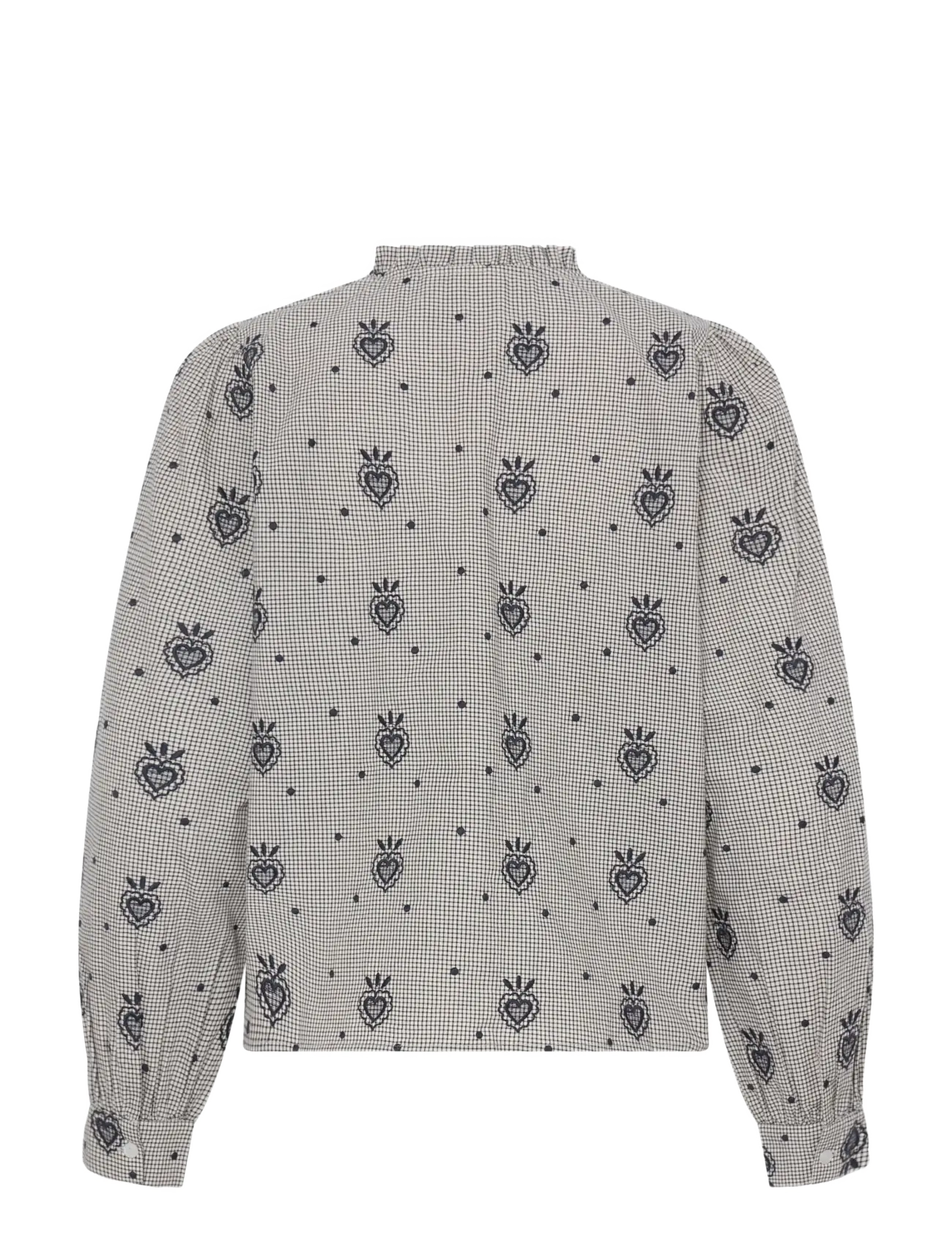 ICHI - IHELOZA SH - birch/dark blue check w. emb - 2