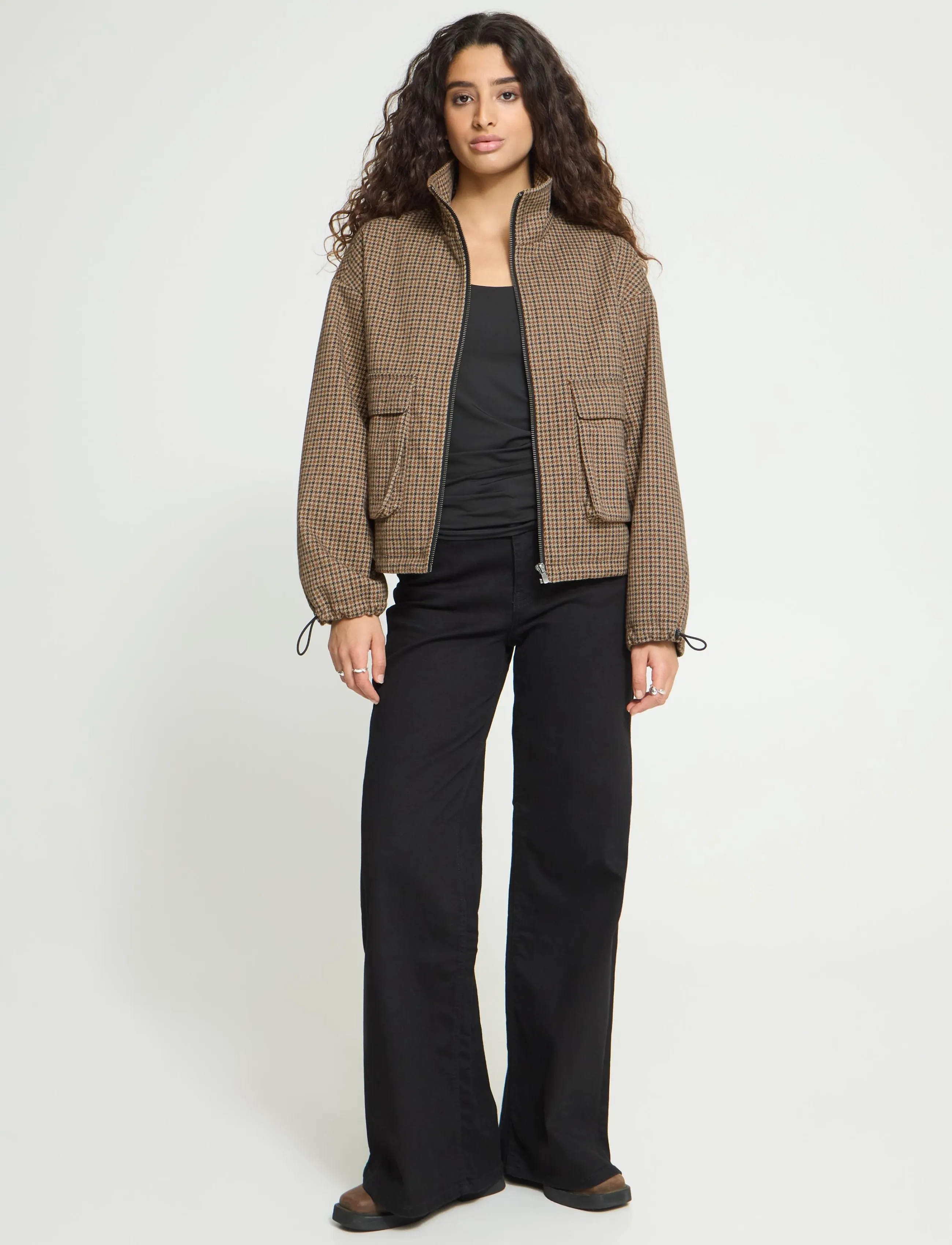 ICHI - IHESOLU JA - utility jackets - brown check - 4