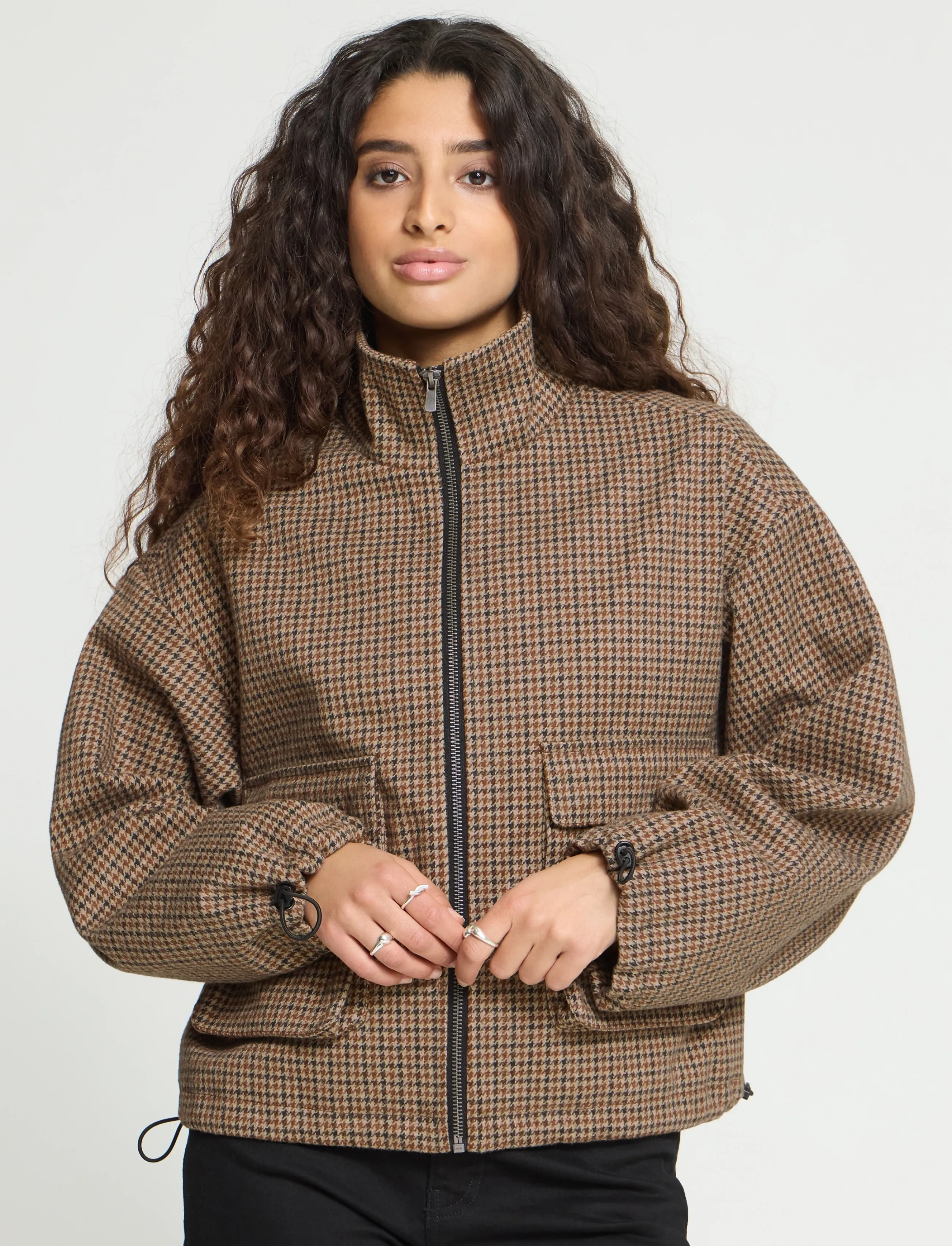 ICHI - IHESOLU JA - utility jackets - brown check - 5