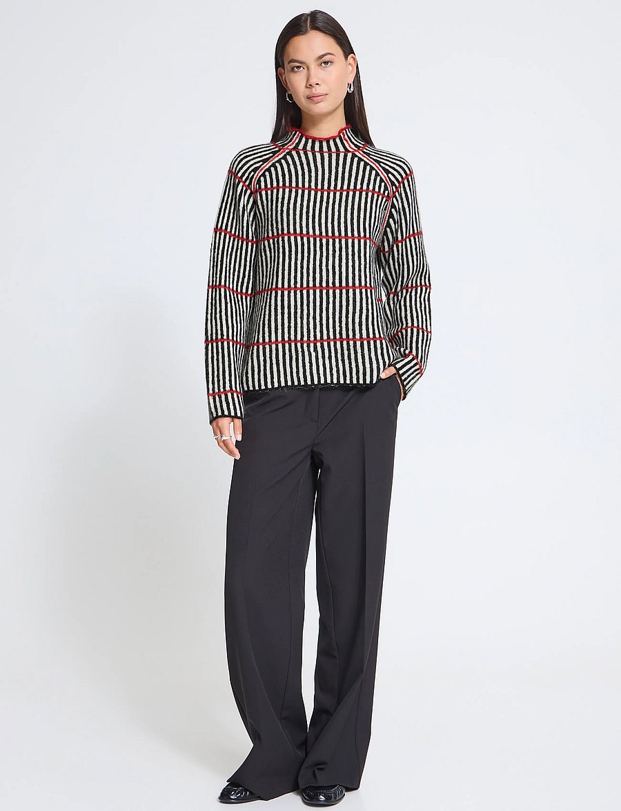 ICHI - IHKAMARA LS STRIPE6 - pullover - black white salsa stripe - 0