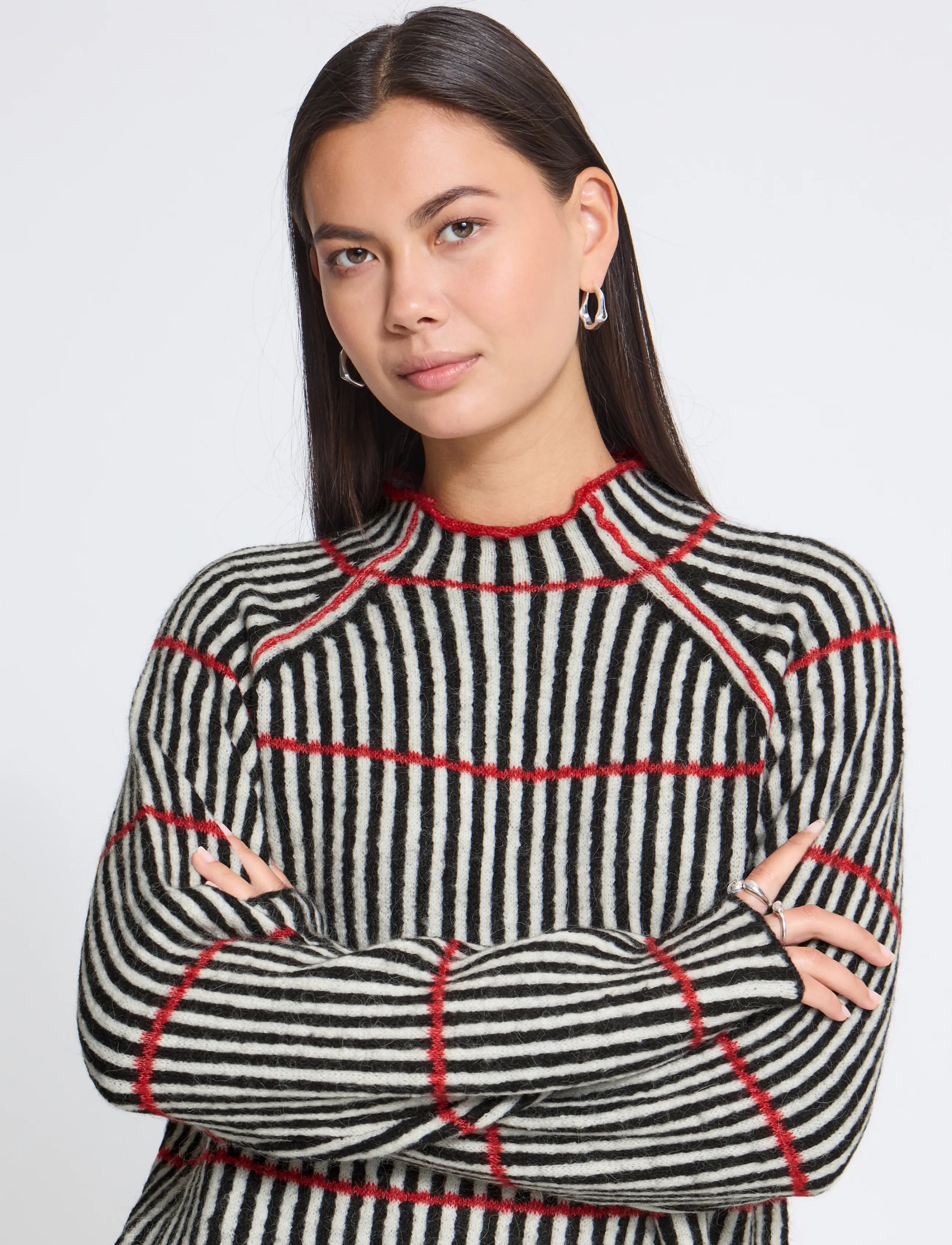 ICHI - IHKAMARA LS STRIPE6 - pullover - black white salsa stripe - 4