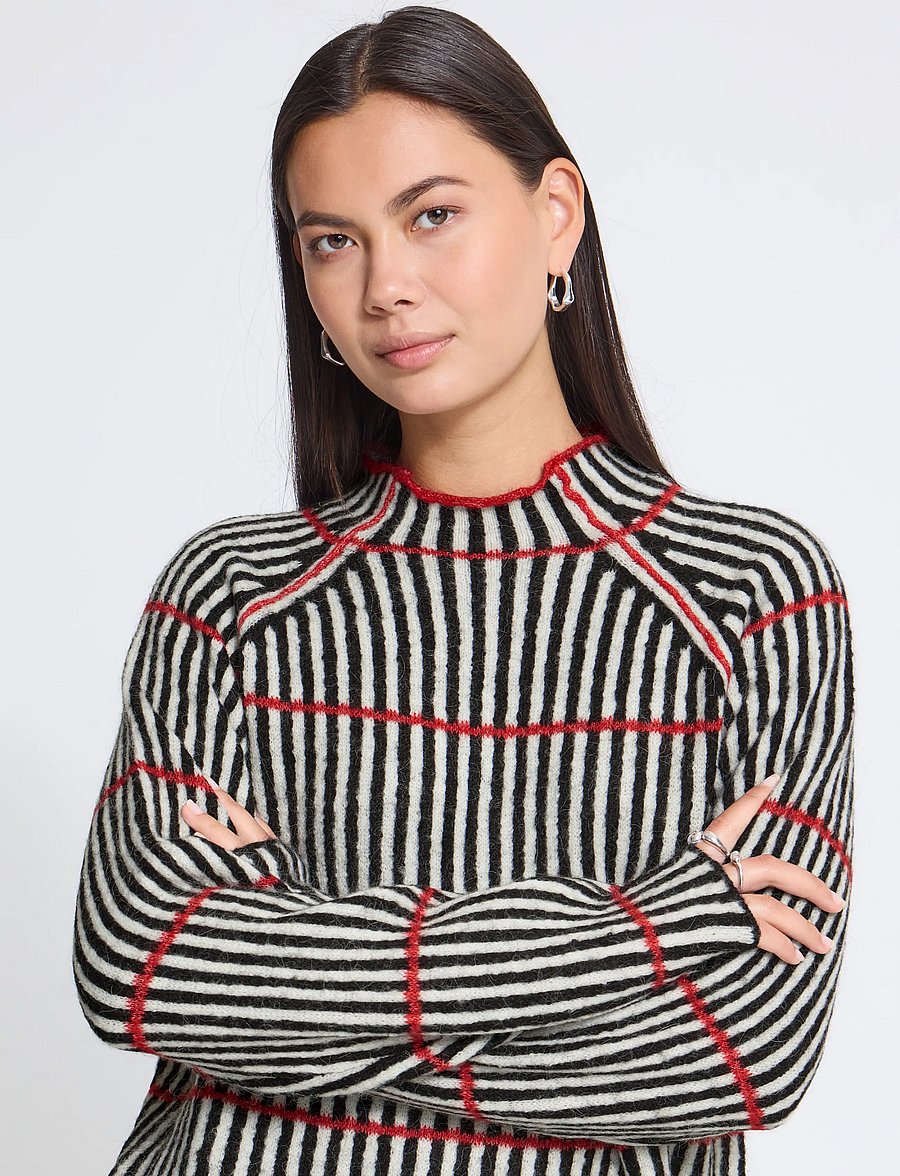 ICHI - IHKAMARA LS STRIPE6 - pullover - black white salsa stripe - 4