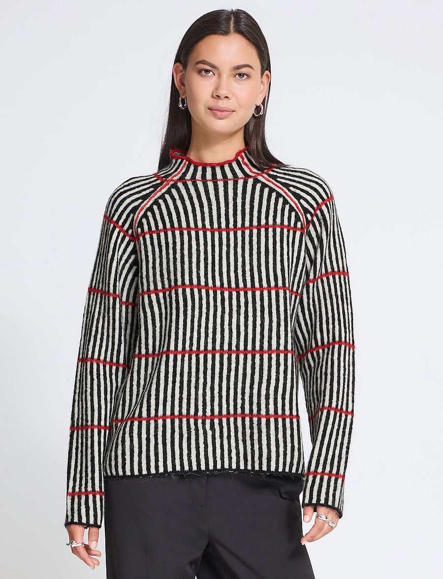 ICHI - IHKAMARA LS STRIPE6 - pullover - black white salsa stripe - 5