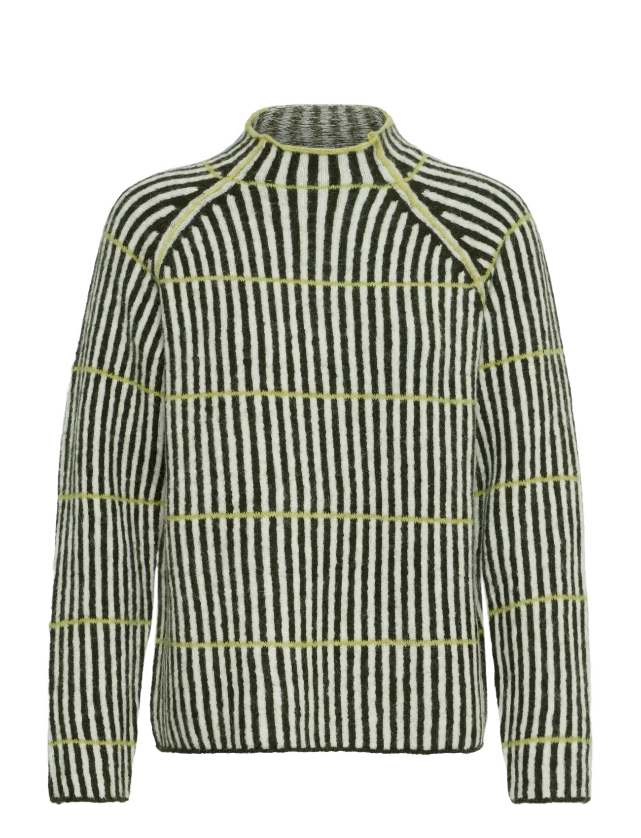 ICHI IHKAMARA LS STRIPE6 - Everyday Style - GREEN WHITE LEEK STRIPE / green