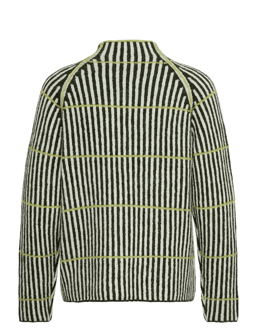 ICHI - IHKAMARA LS STRIPE6 - jumpers - green white leek stripe - 2