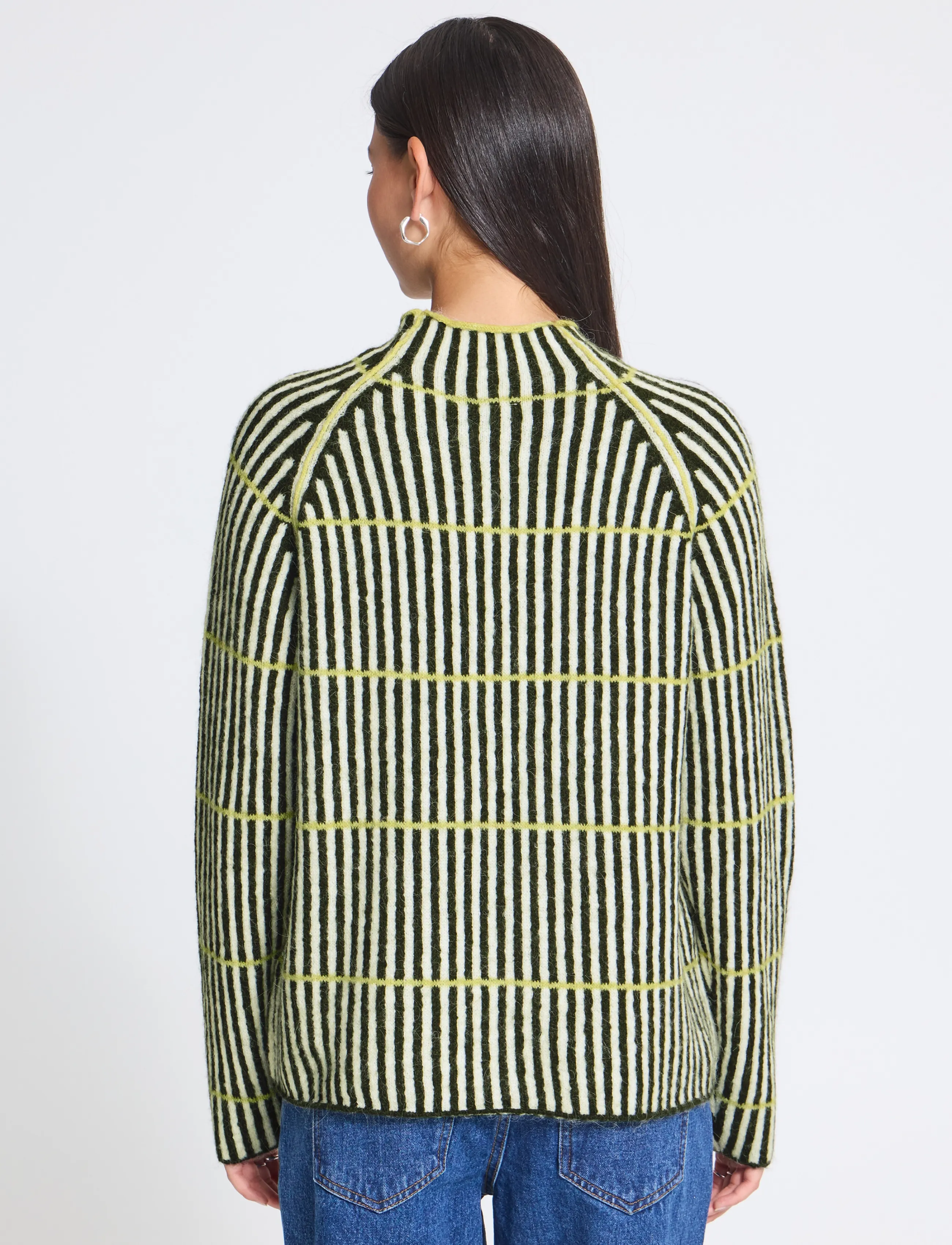 ICHI - IHKAMARA LS STRIPE6 - jumpers - green white leek stripe - 3
