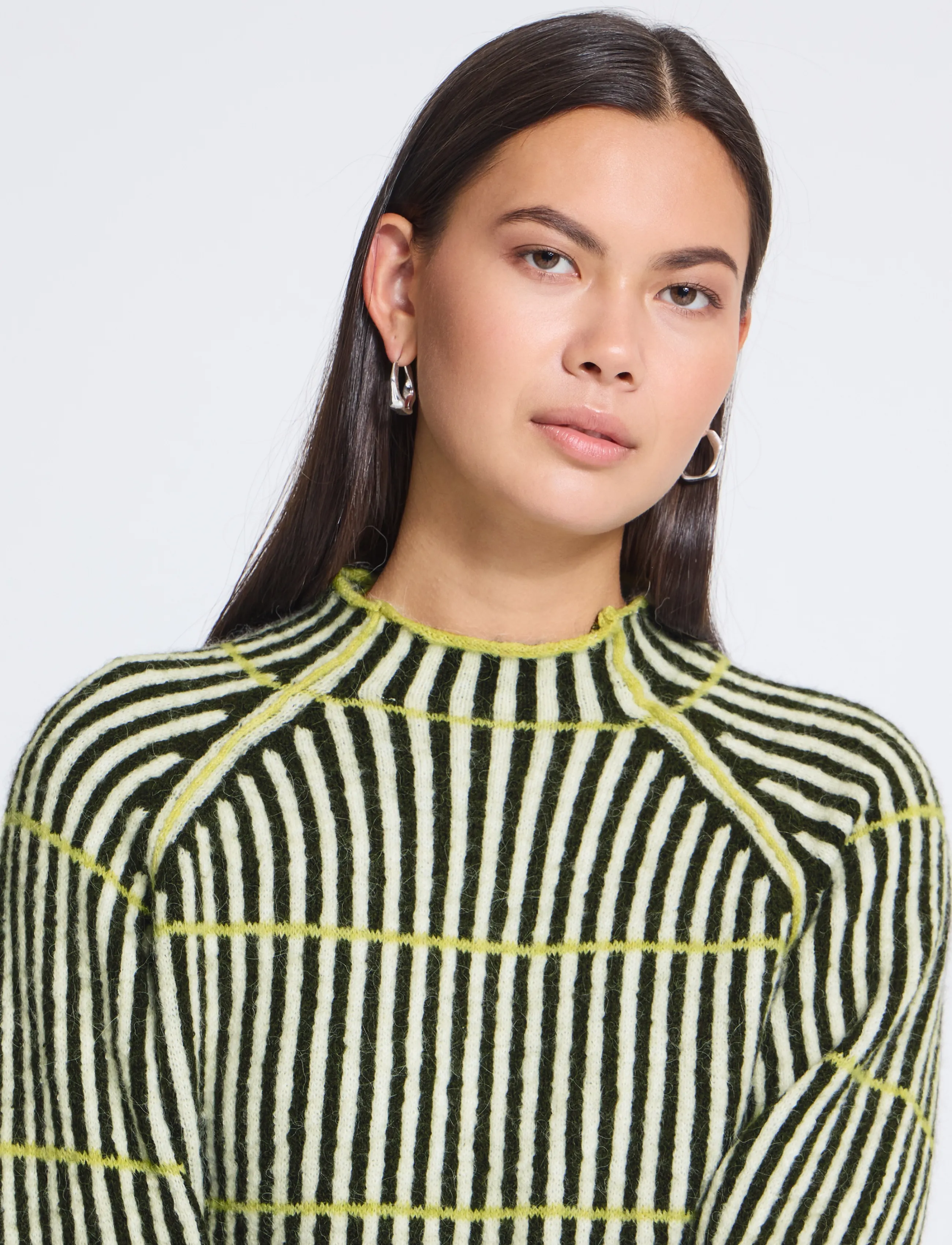 ICHI - IHKAMARA LS STRIPE6 - jumpers - green white leek stripe - 4