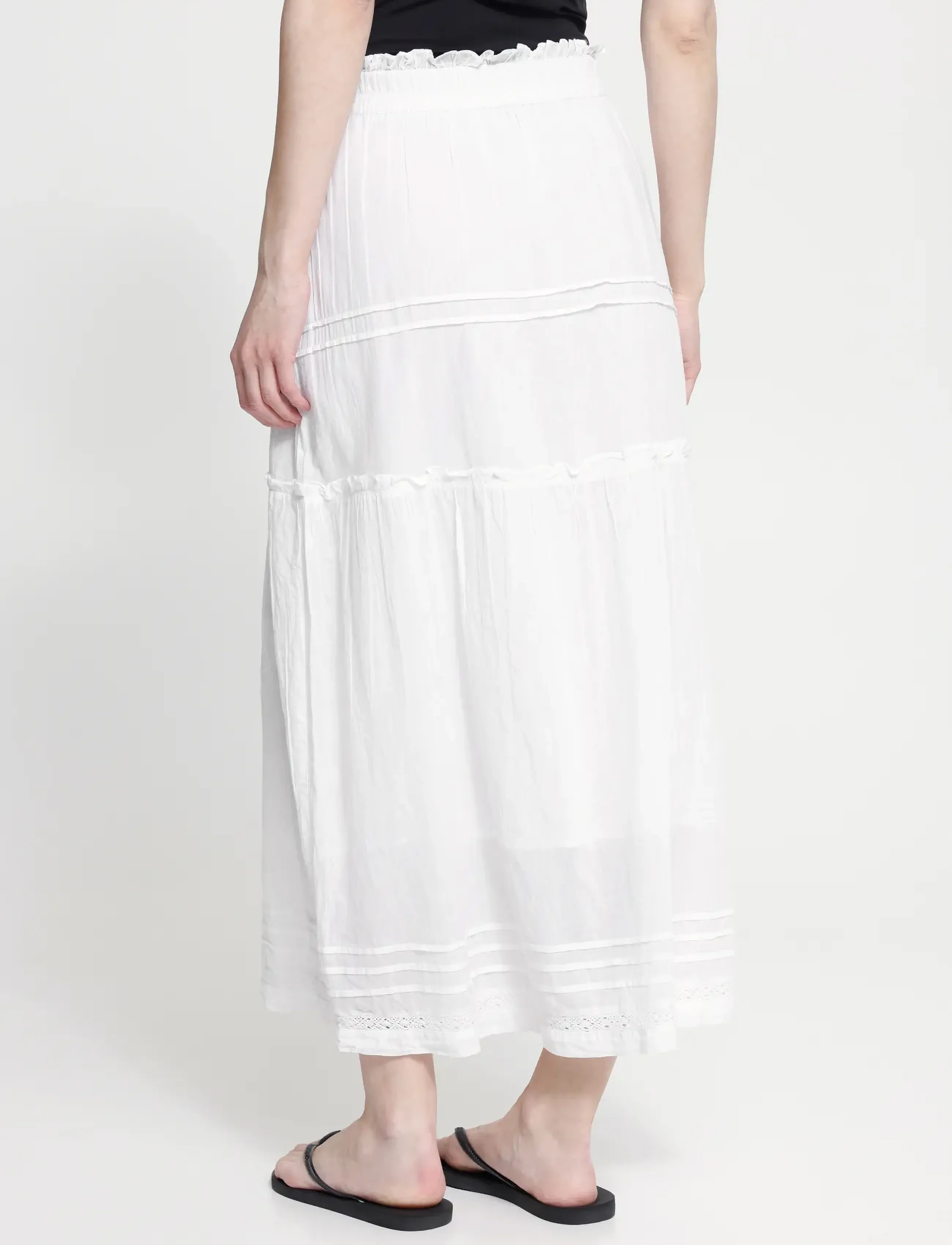 ICHI IHVOILANA SK - Midi skirts - CLOUD DANCER / white