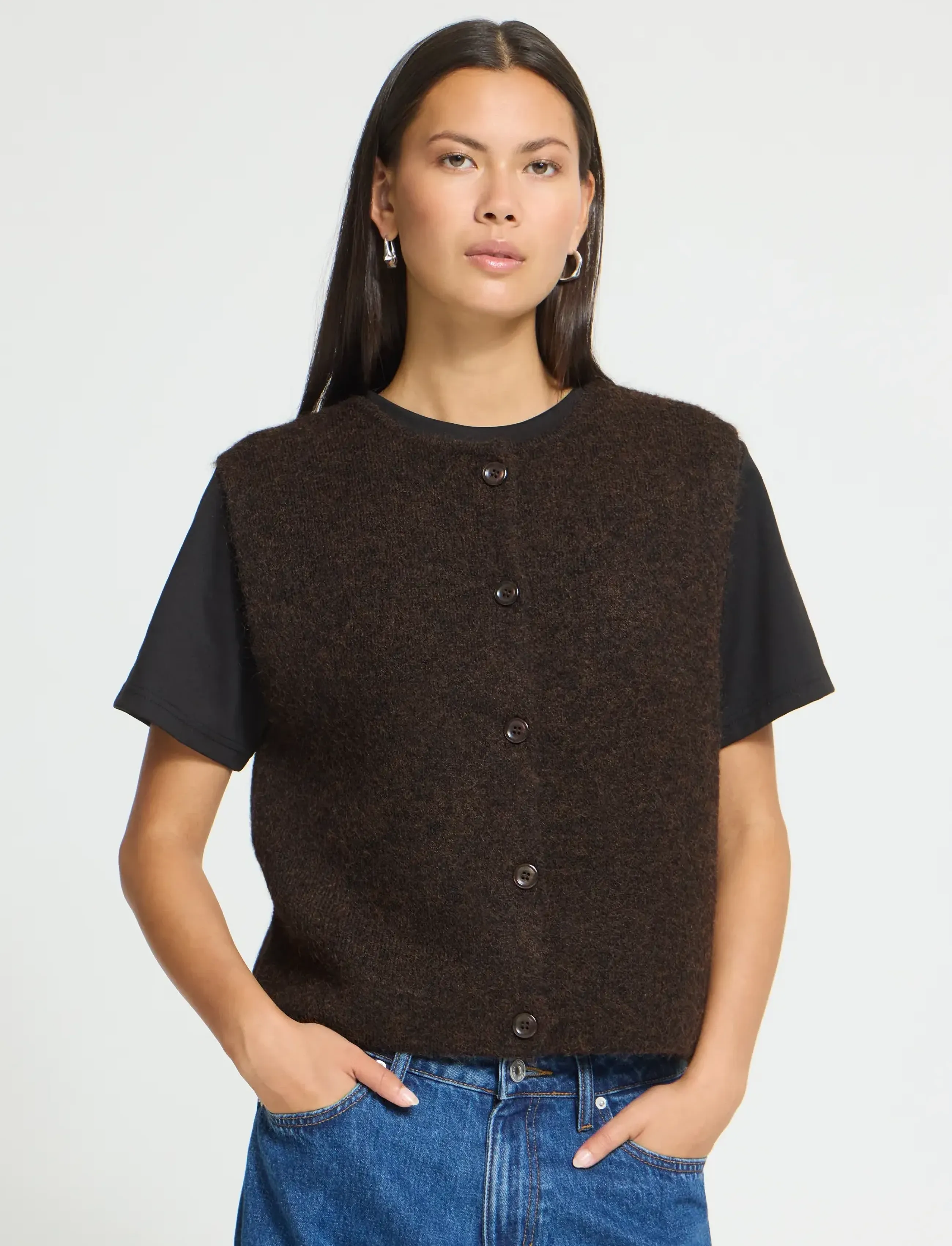 ICHI - IHPANORA WA - strickwesten - coffee bean melange - 5