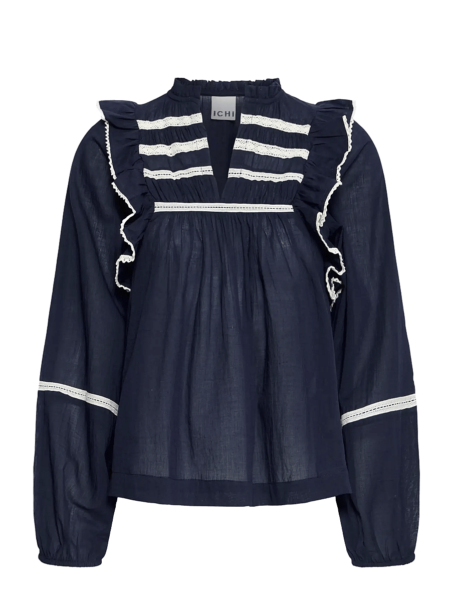 ICHI - IHVOILANA LS - long sleeved blouses - maritime blue - 1