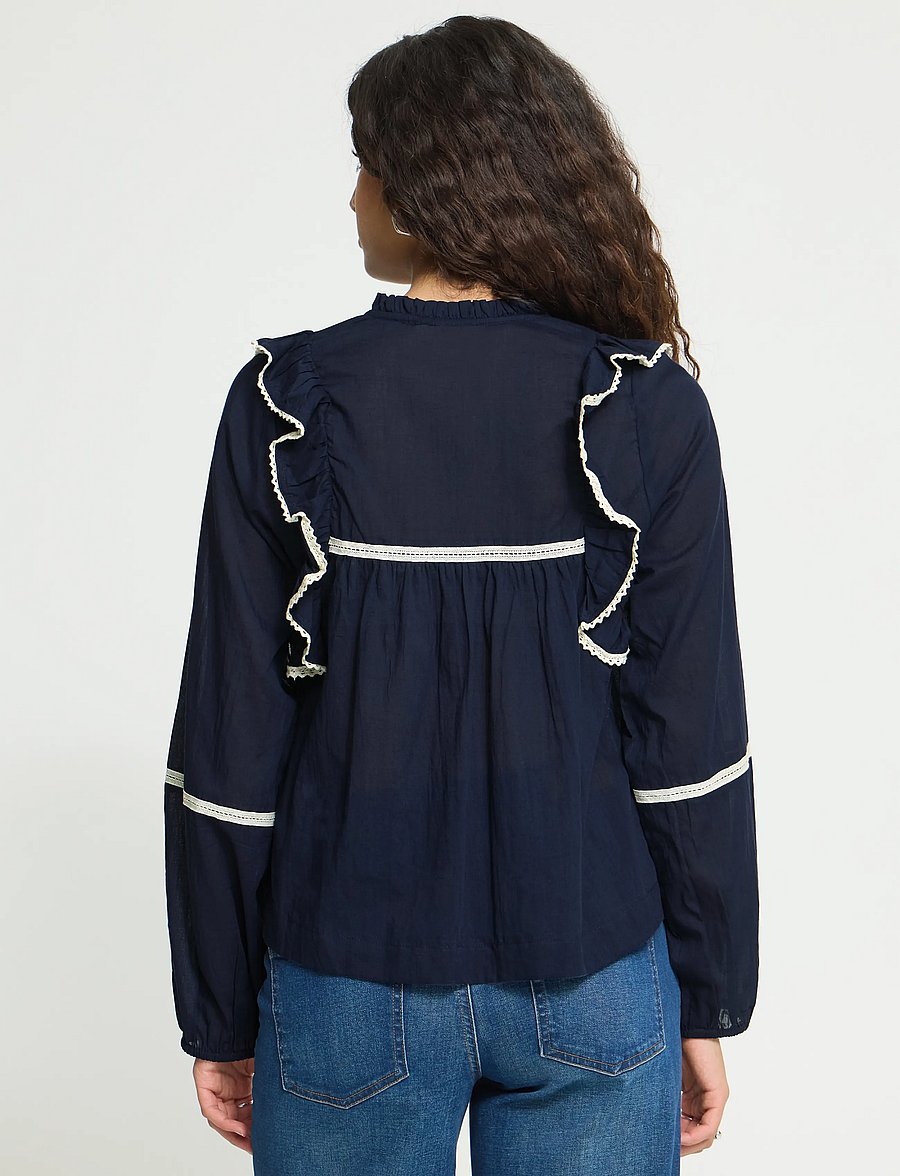 ICHI - IHVOILANA LS - long sleeved blouses - maritime blue - 3