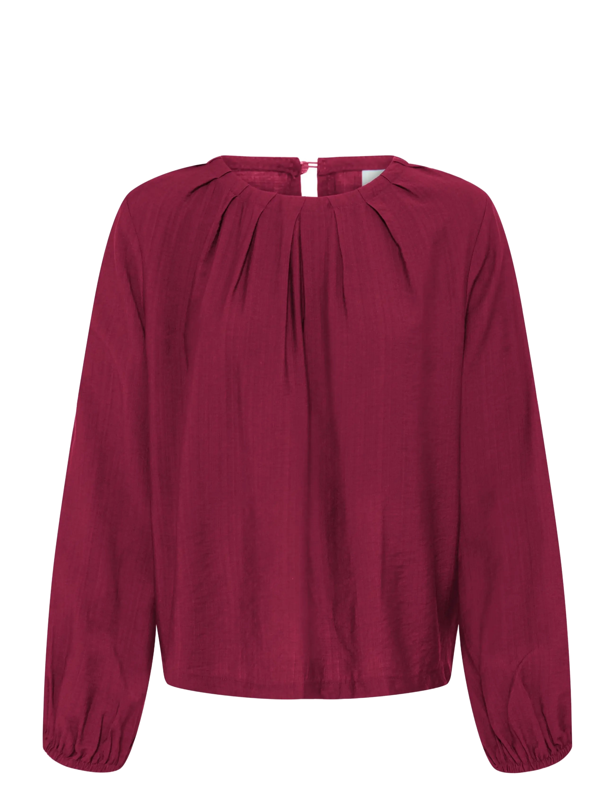 ICHI Ihimelda Ls2, Kvinder, Langærmet Rynket Bluse, Bordeaux, Str: 34