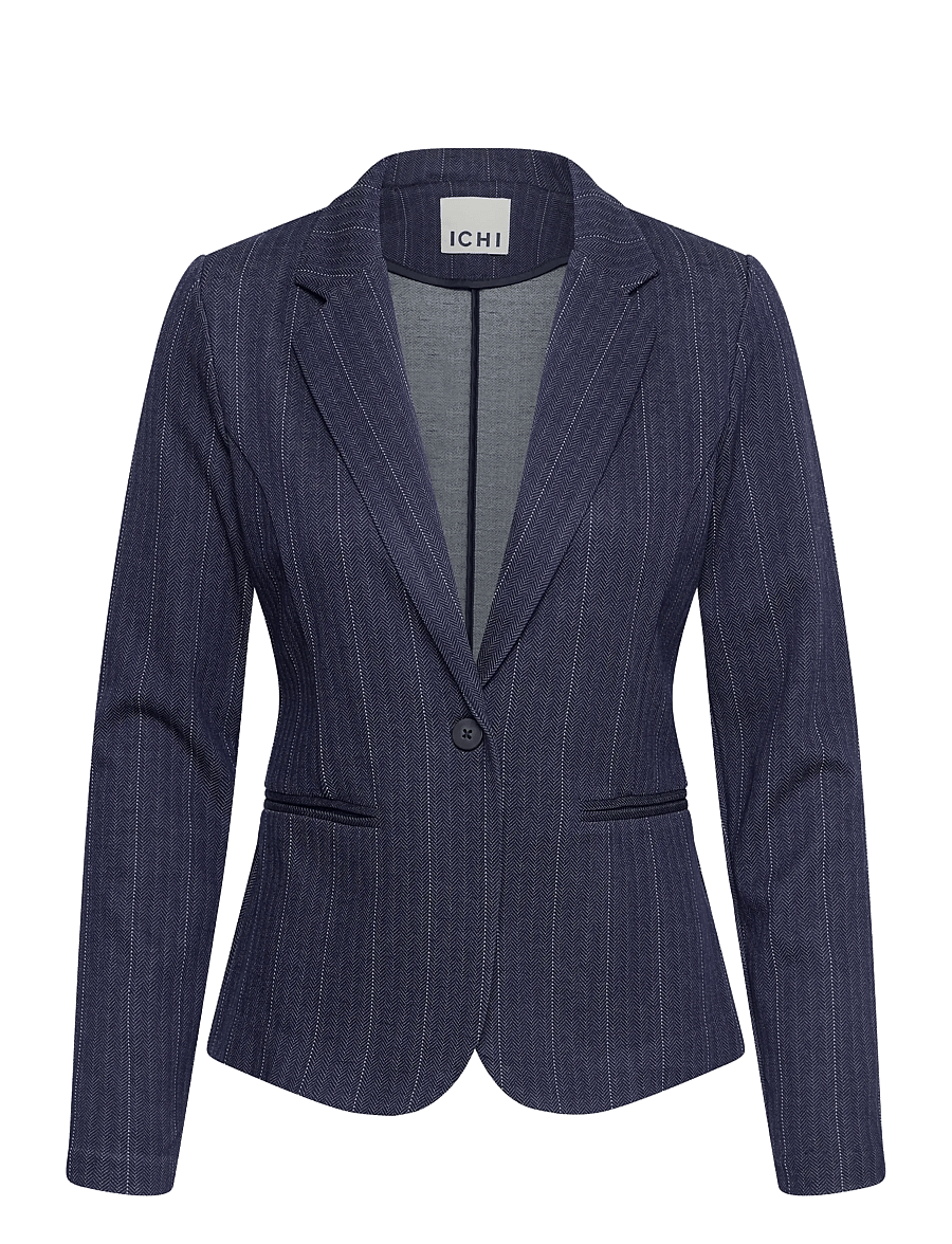 ICHI - IHKATE PINELLE BL - single breasted blazers - dark blue jacquard stripe - 1
