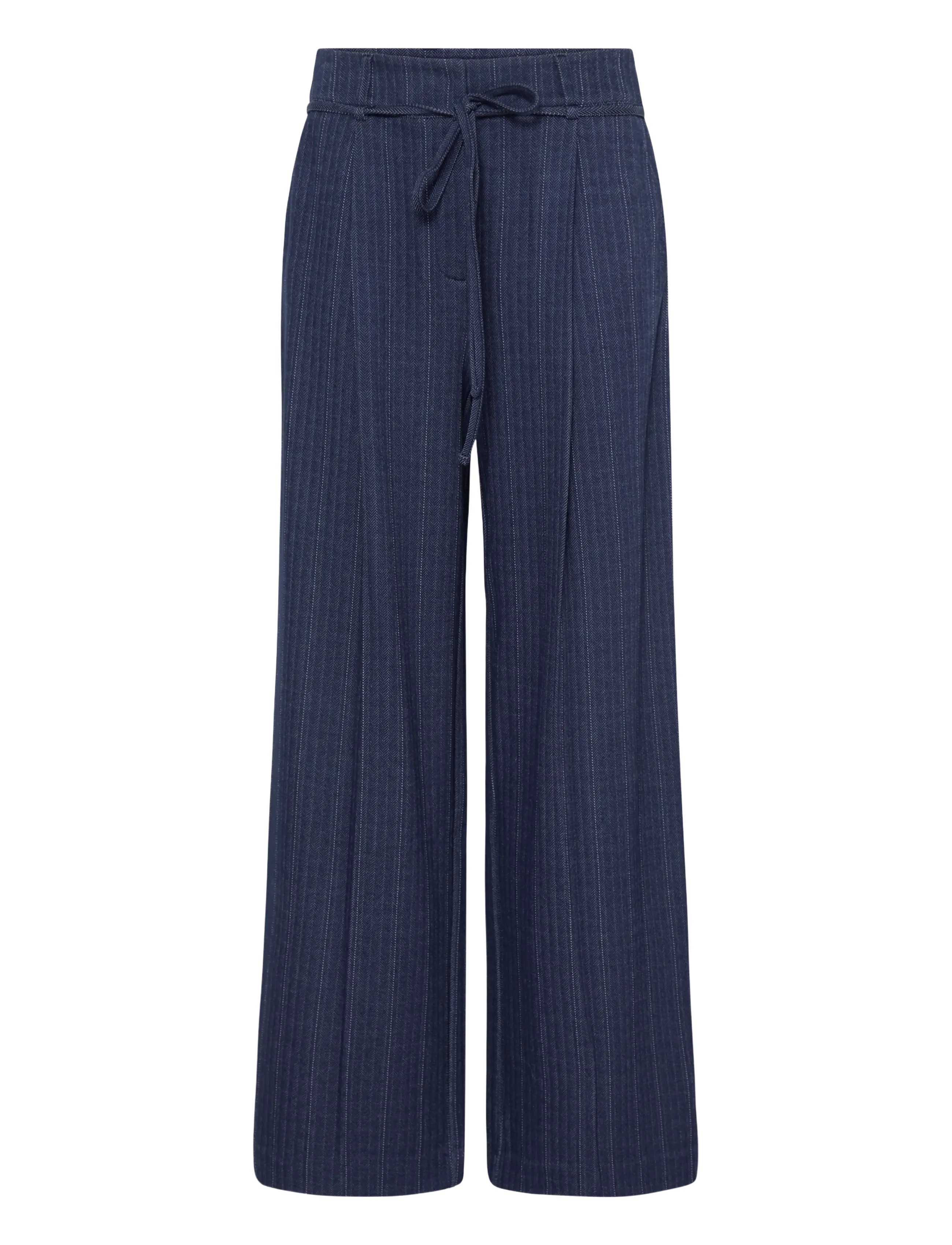 ICHI - IHKATE PINELLE WIDE PA - laia säärega püksid - dark blue jacquard stripe - 1