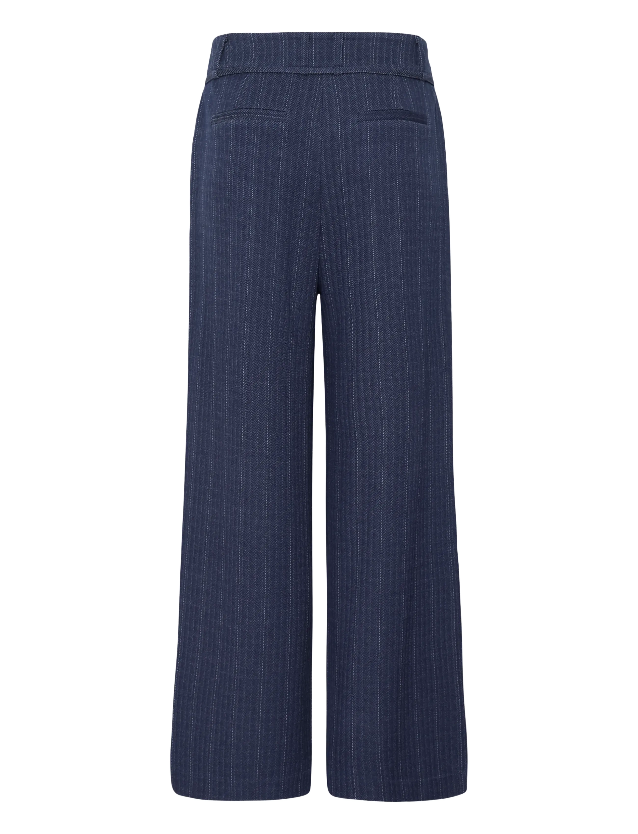 ICHI - IHKATE PINELLE WIDE PA - laia säärega püksid - dark blue jacquard stripe - 2