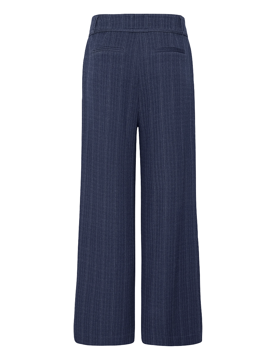 ICHI - IHKATE PINELLE WIDE PA - laia säärega püksid - dark blue jacquard stripe - 2