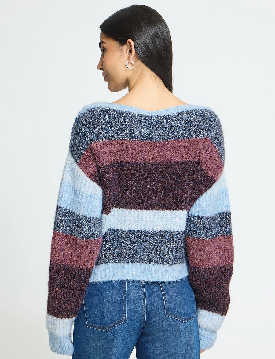 ICHI - IHZULU LS - jumpers - zinfandel blue stripe - 3