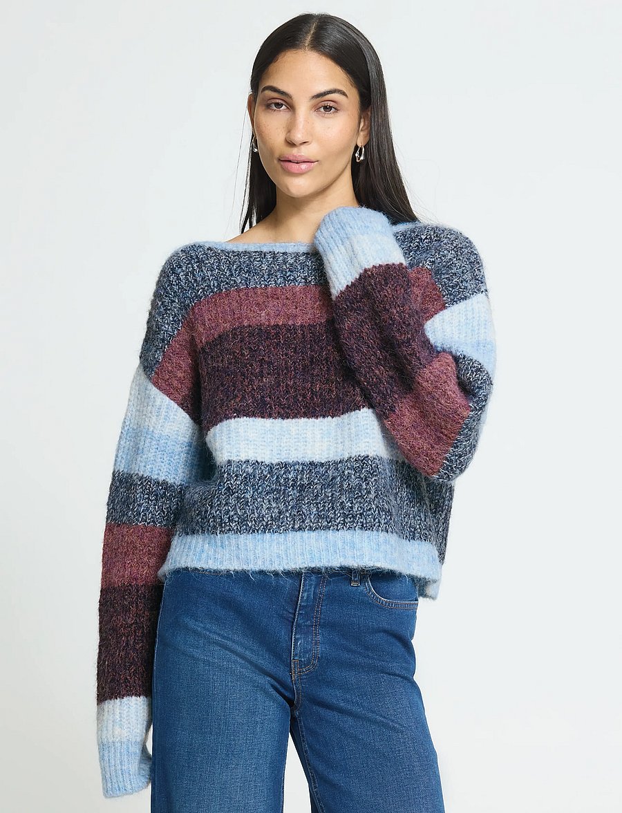 ICHI - IHZULU LS - jumpers - zinfandel blue stripe - 5
