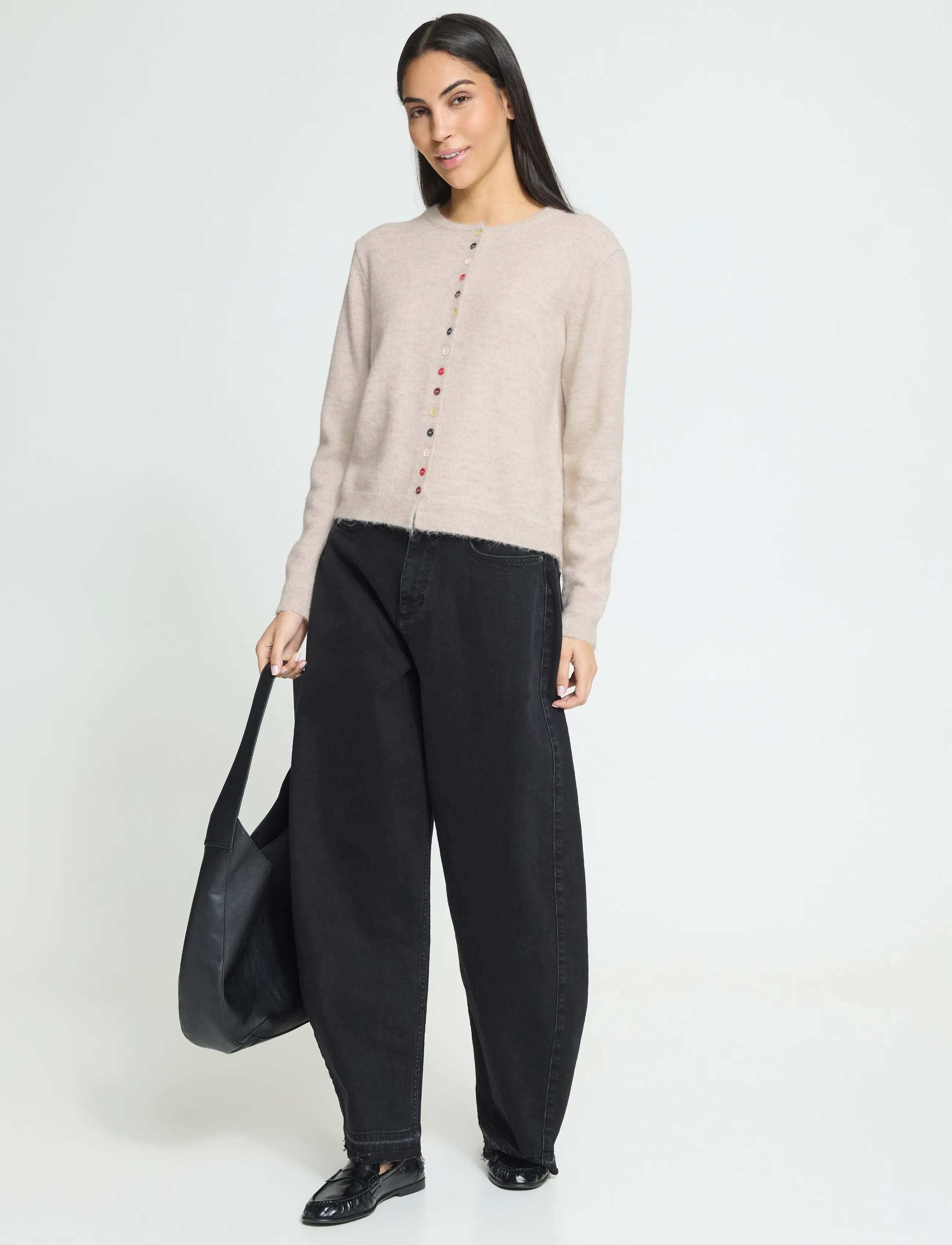 ICHI Ihfantia Ca, XL, Cream, Strik > Cardigans, Dame