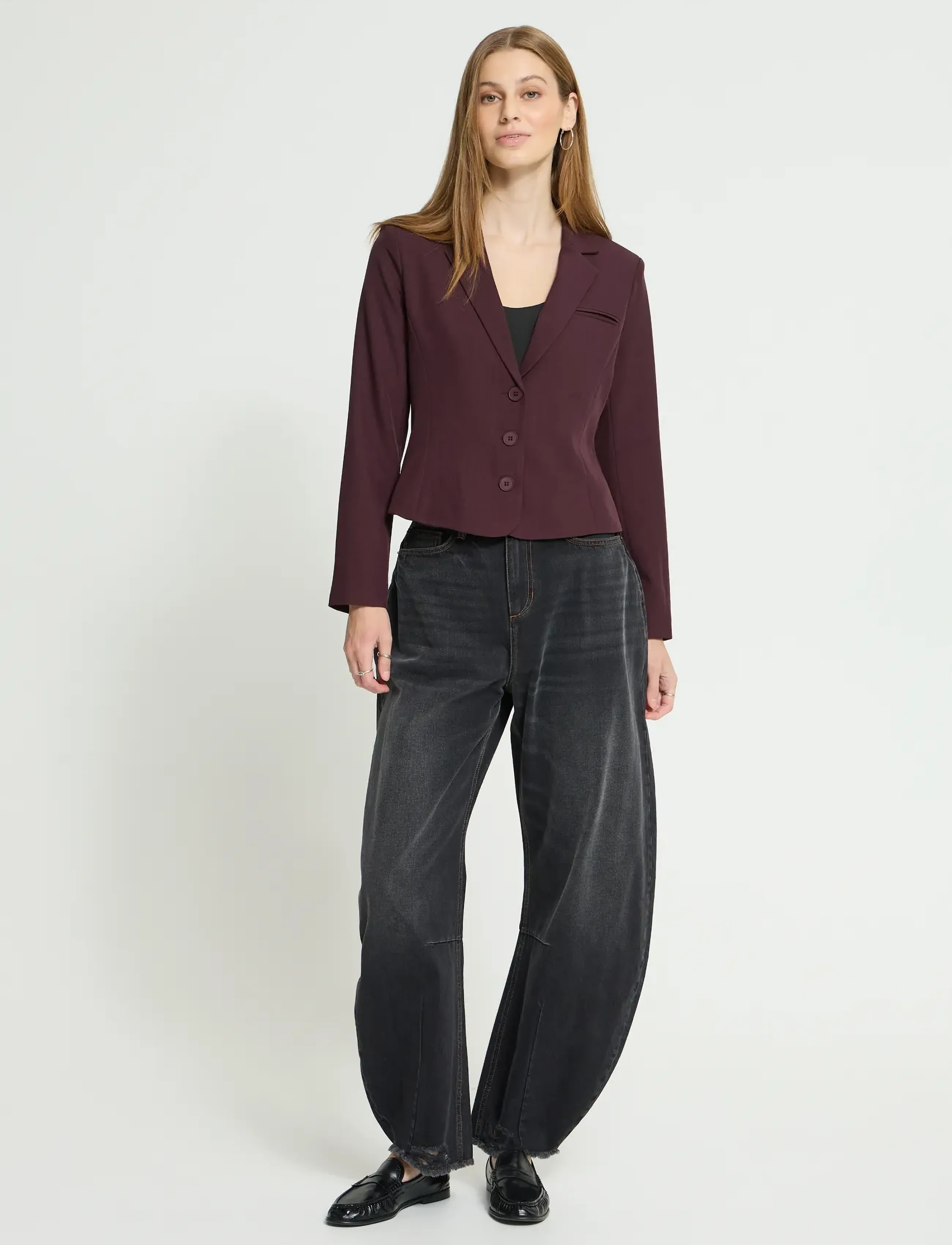 ICHI - IHFAVA SHORT BL - cropped-blazer - fudge melange - 0