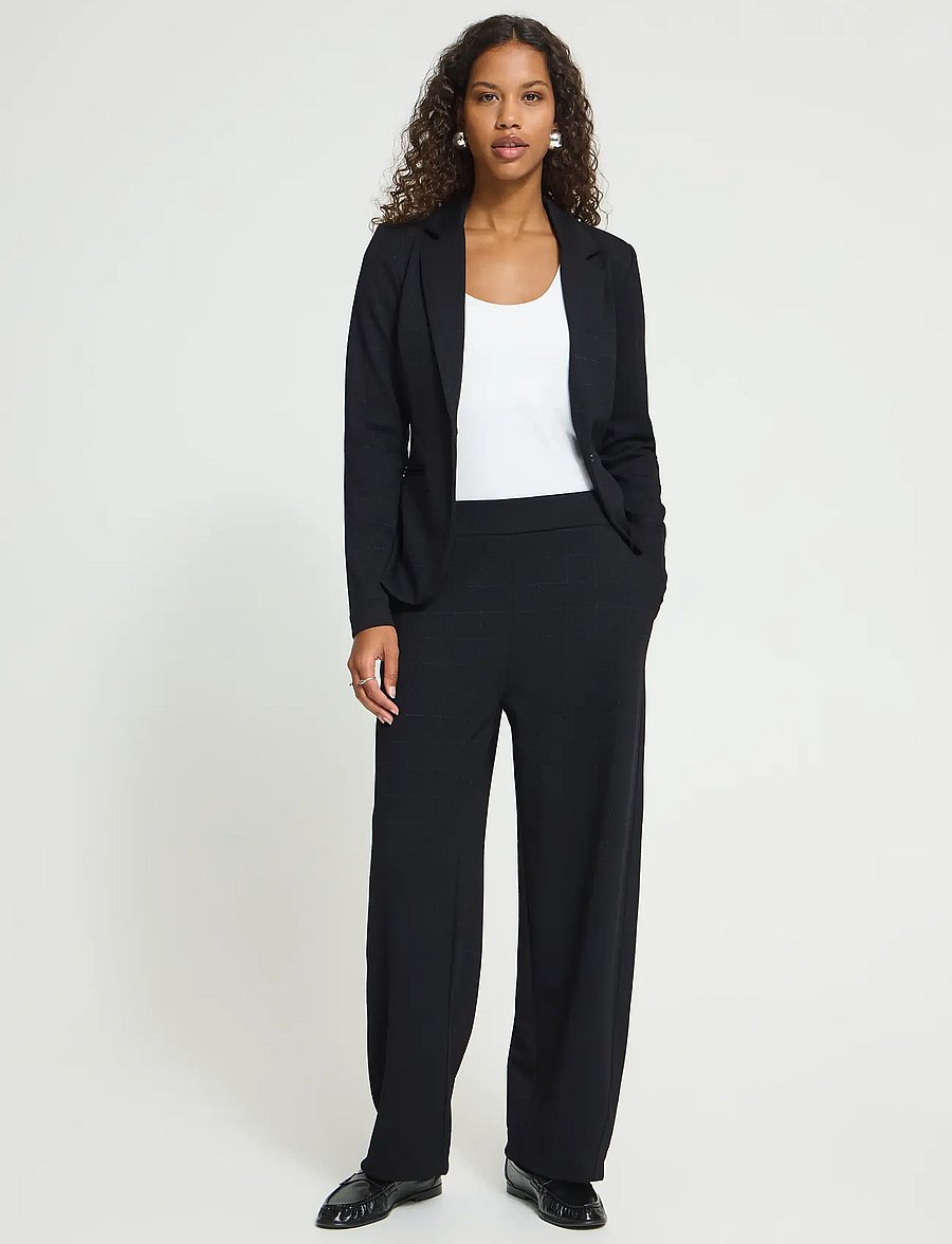ICHI - IHKATE SPARKELLY BARREL PA - hosen mit geradem bein - black - 0