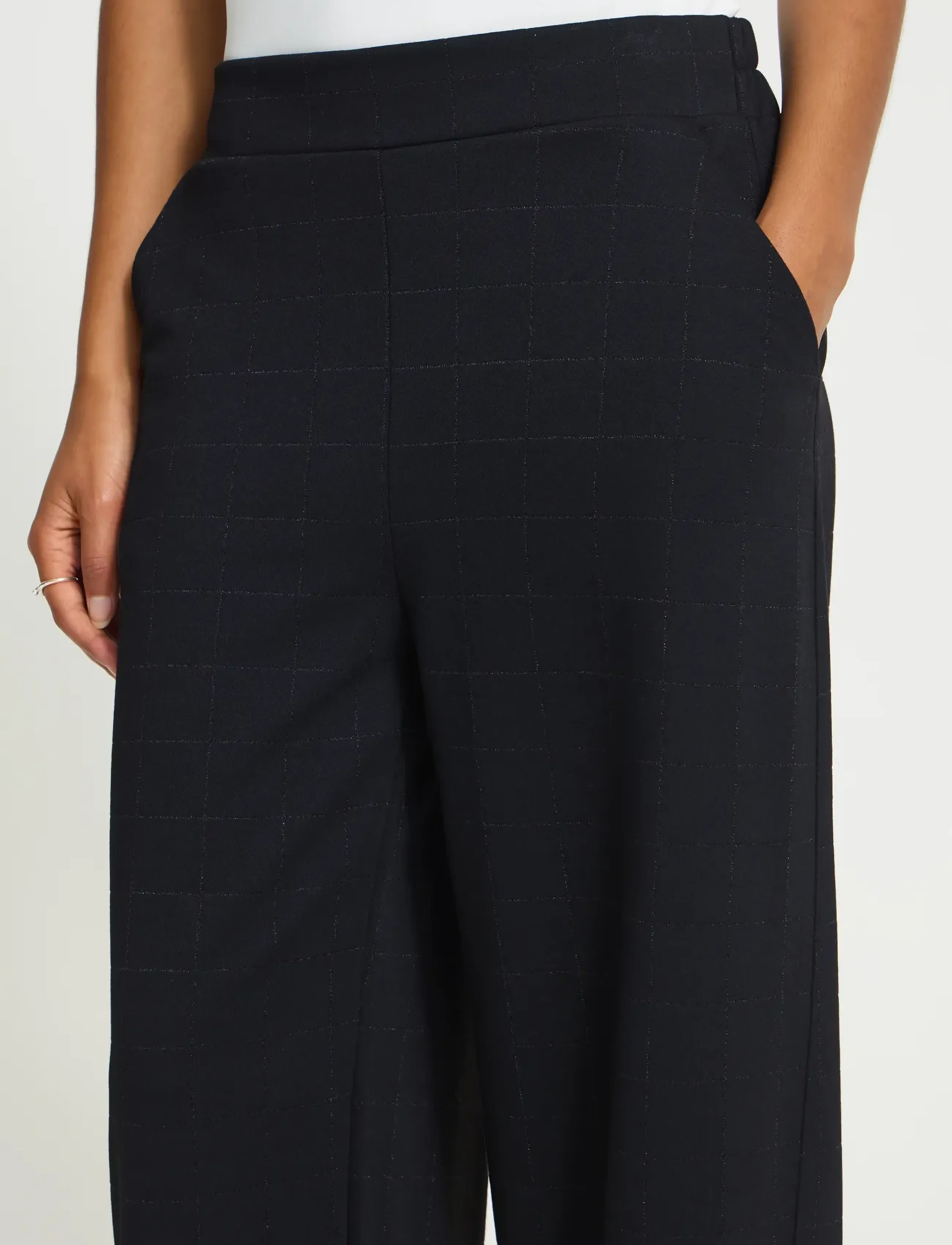 ICHI - IHKATE SPARKELLY BARREL PA - hosen mit geradem bein - black - 4