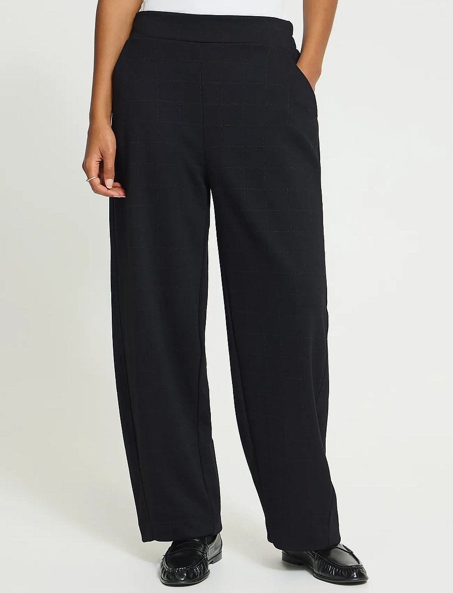 ICHI - IHKATE SPARKELLY BARREL PA - hosen mit geradem bein - black - 5