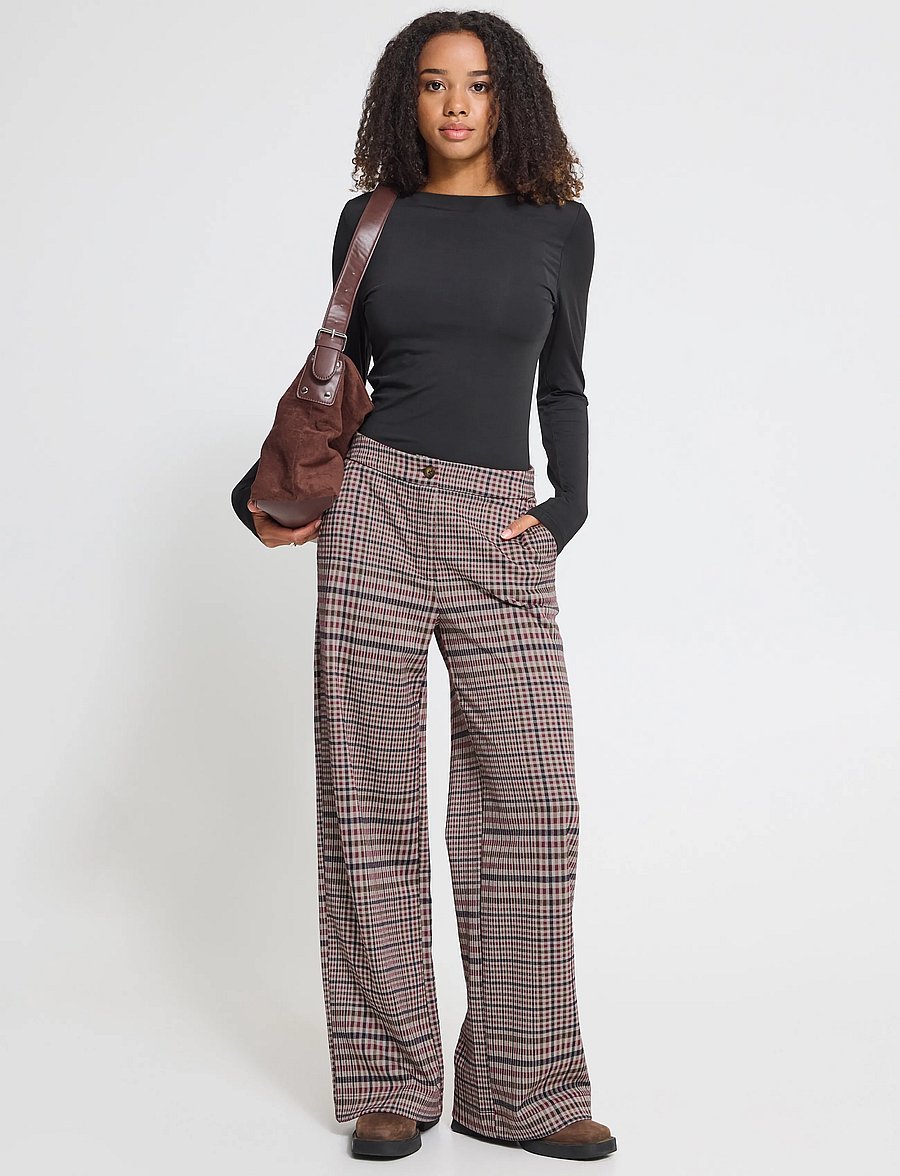 ICHI - IHKATE CHECKIT PA3 - straight leg trousers - big check - 0