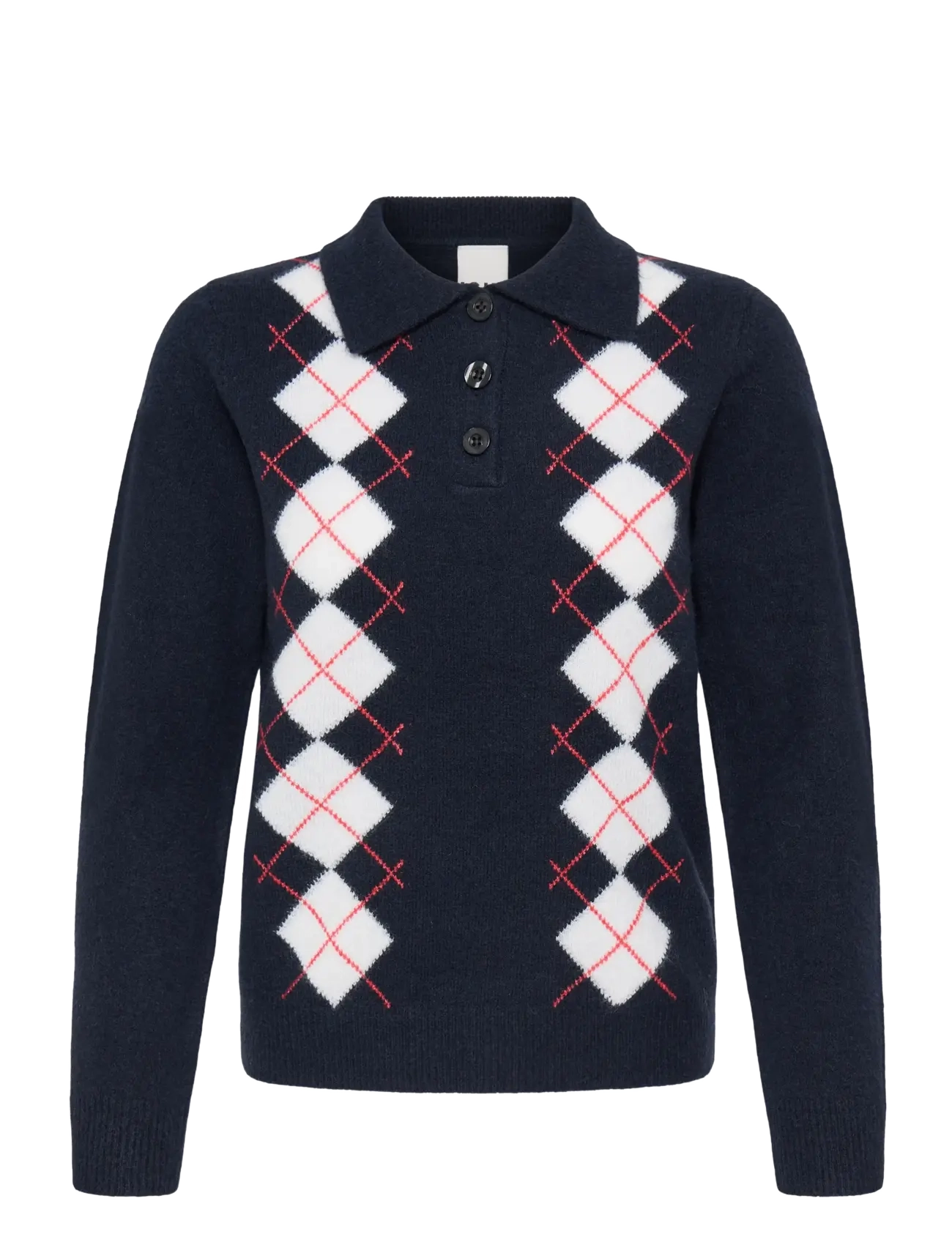 ICHI IHDASILA POLO LS - Everyday Style - TOTAL ECLIPSE HARLEKIN / navy