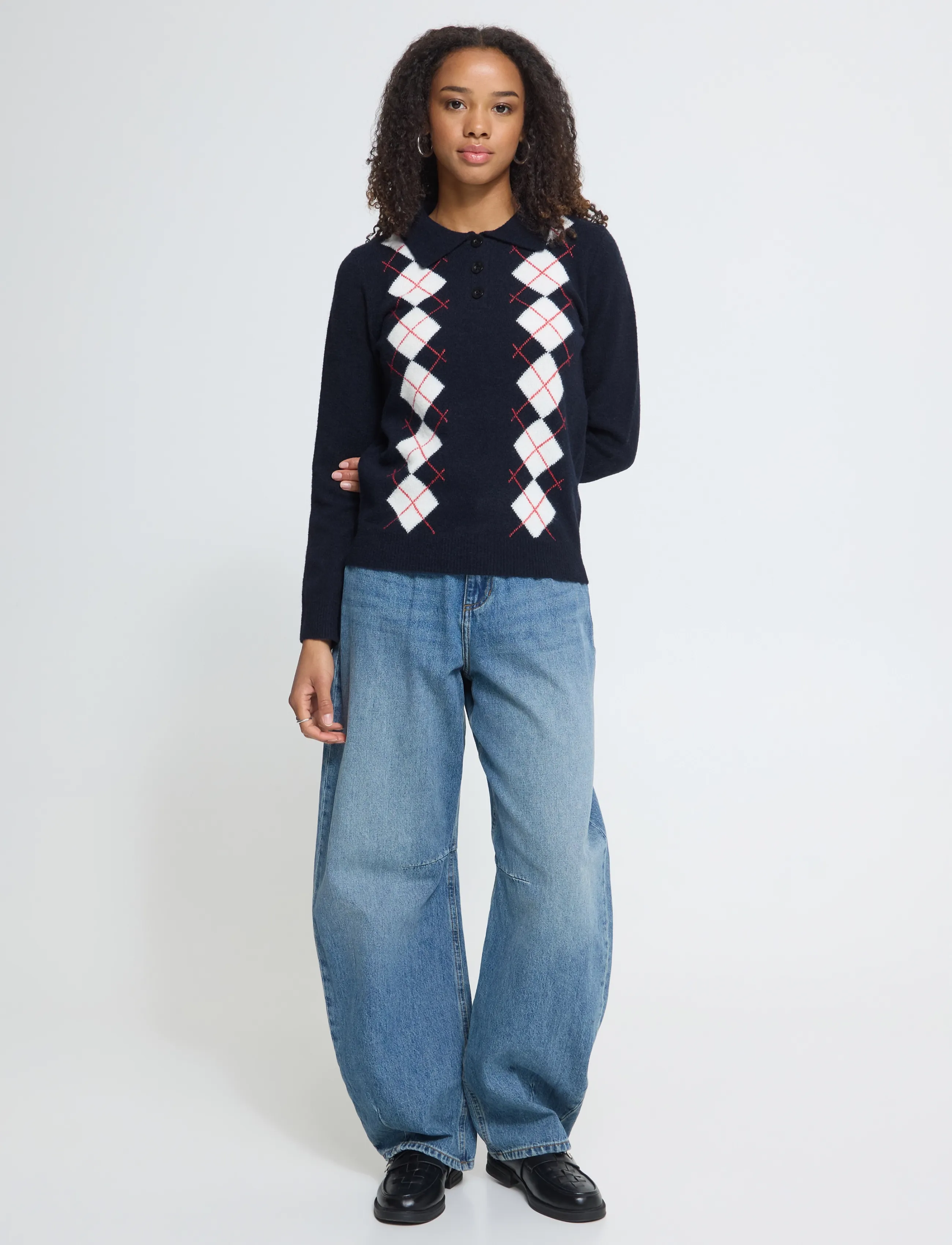 ICHI - IHDASILA POLO LS - jumpers - total eclipse harlekin - 4