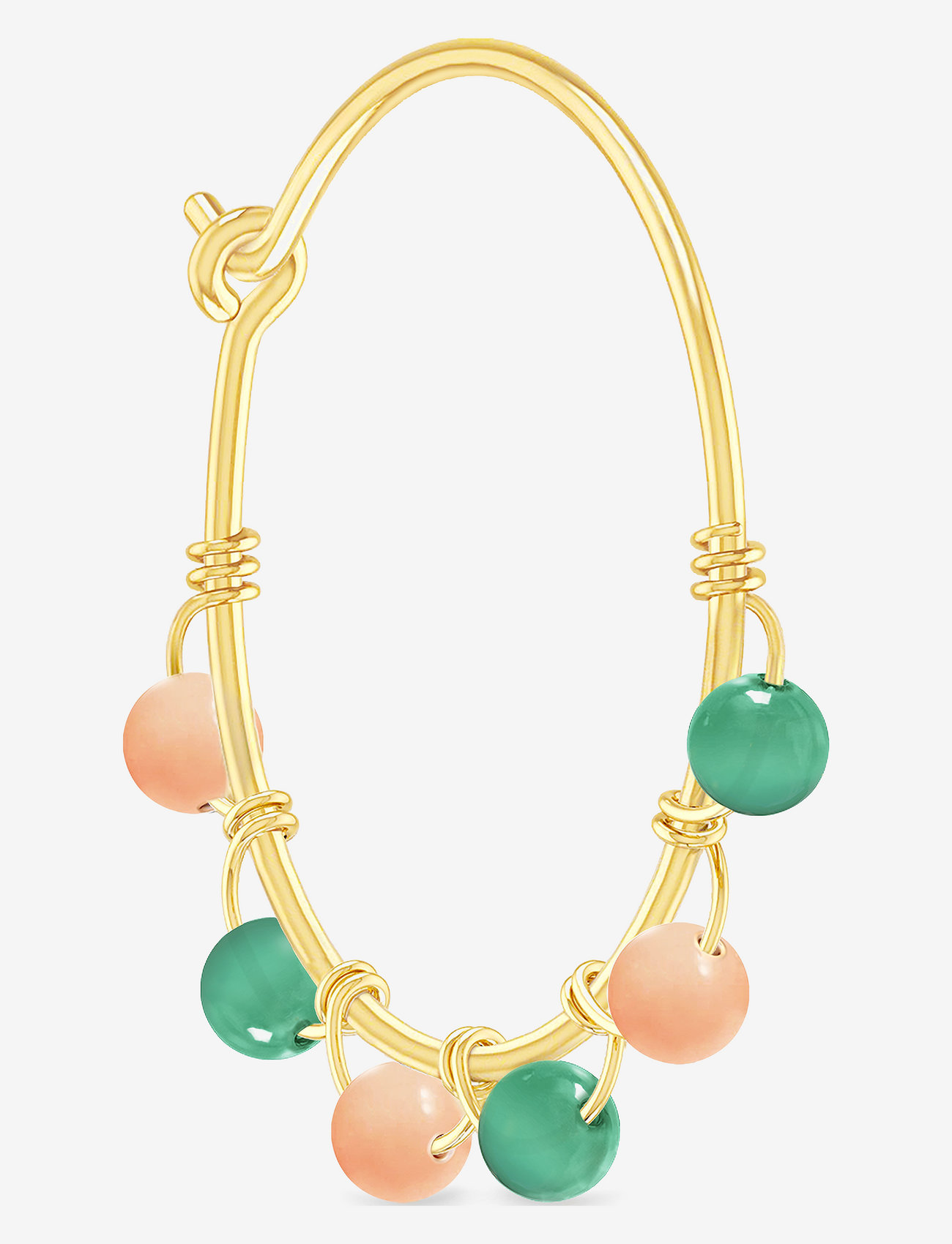 ID Fine Jewelry - Ibiza Medium Hoop - pink/green - 0