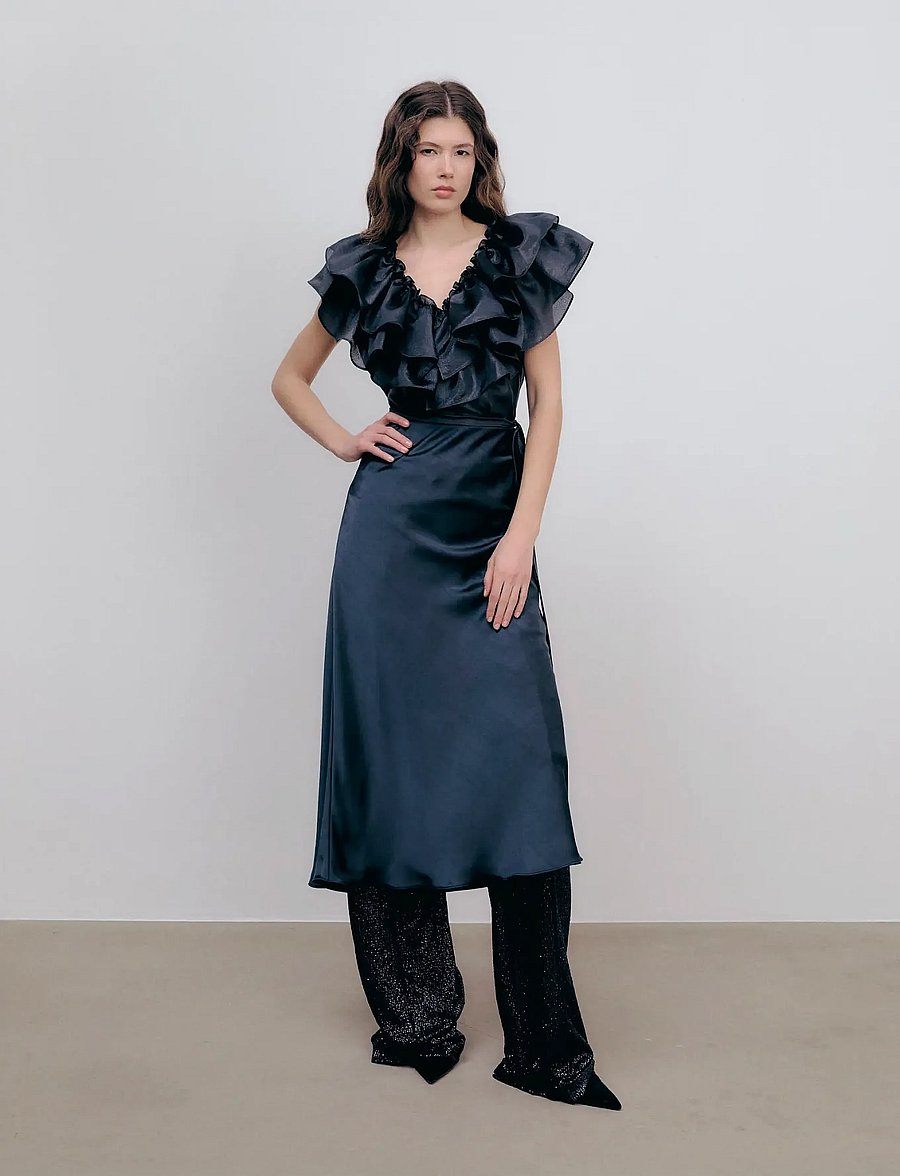 Ida Sjöstedt - CAT SKIRT - satinnederdele - midnight - 0