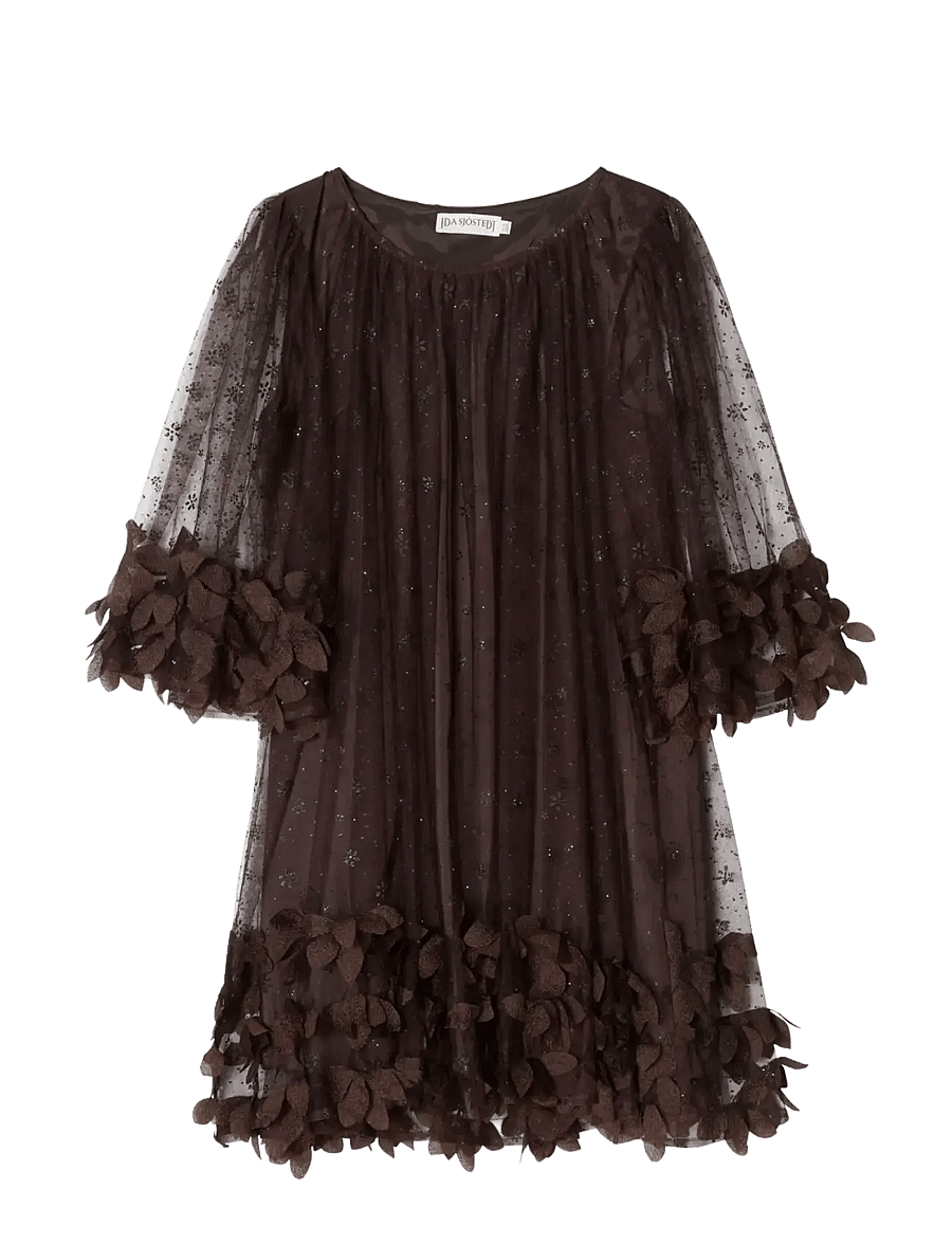 Ida Sjöstedt - RIVER DRESS - kokteilikleidid - dark brown/black glitter - 1