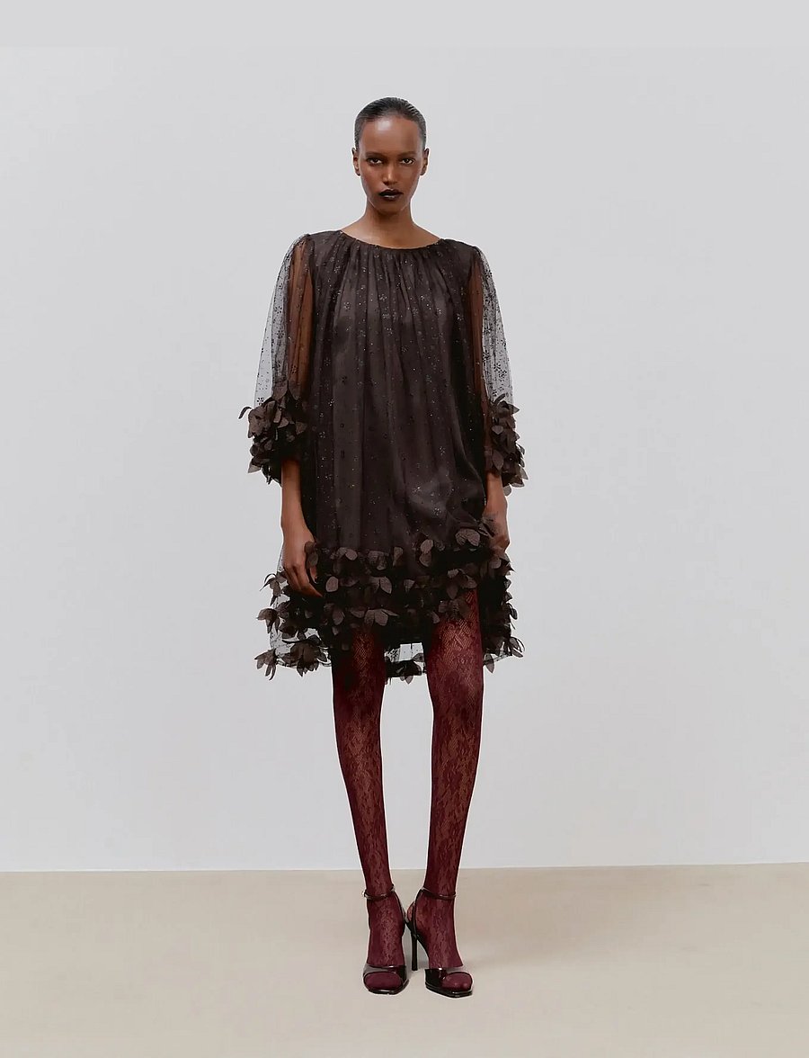 Ida Sjöstedt - RIVER DRESS - kokteilikleidid - dark brown/black glitter - 0