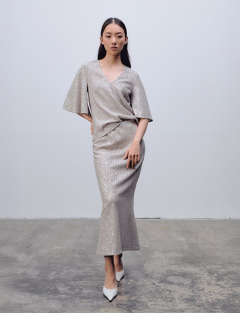 Ida Sjöstedt - MYRA TOP - speciella tillfällen - greige silver - 0