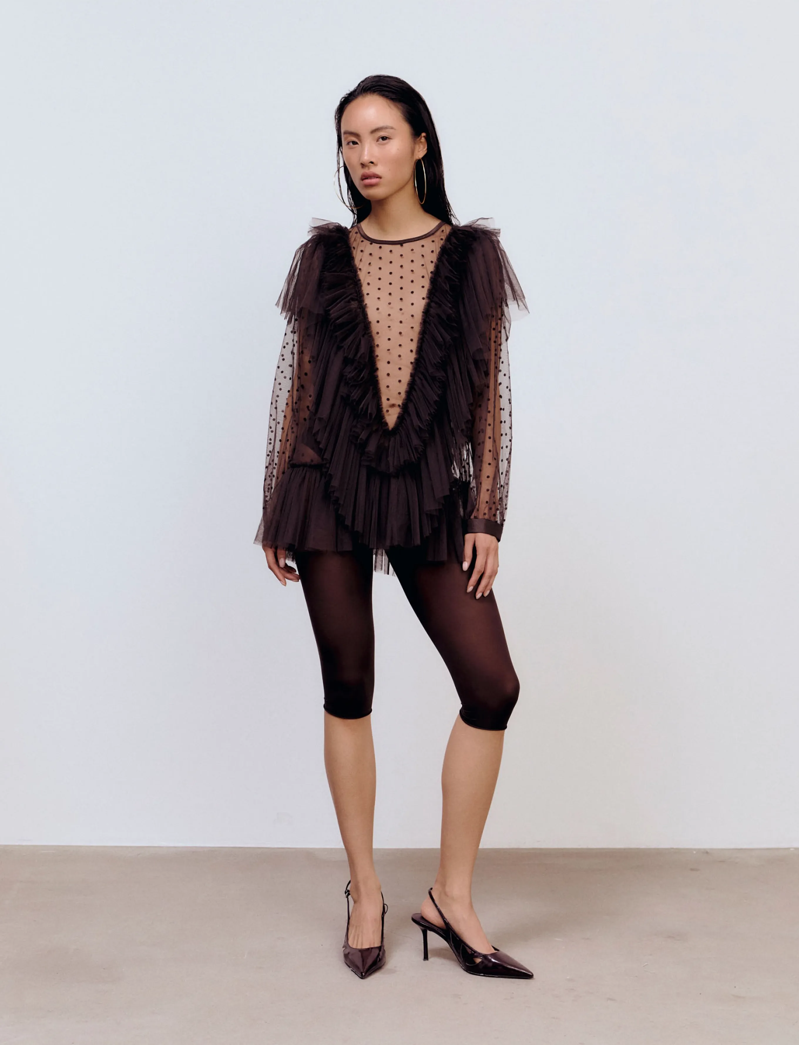Ida Sjöstedt NATASHA TOP - Festliche Oberteile - DARK BROWN / brown