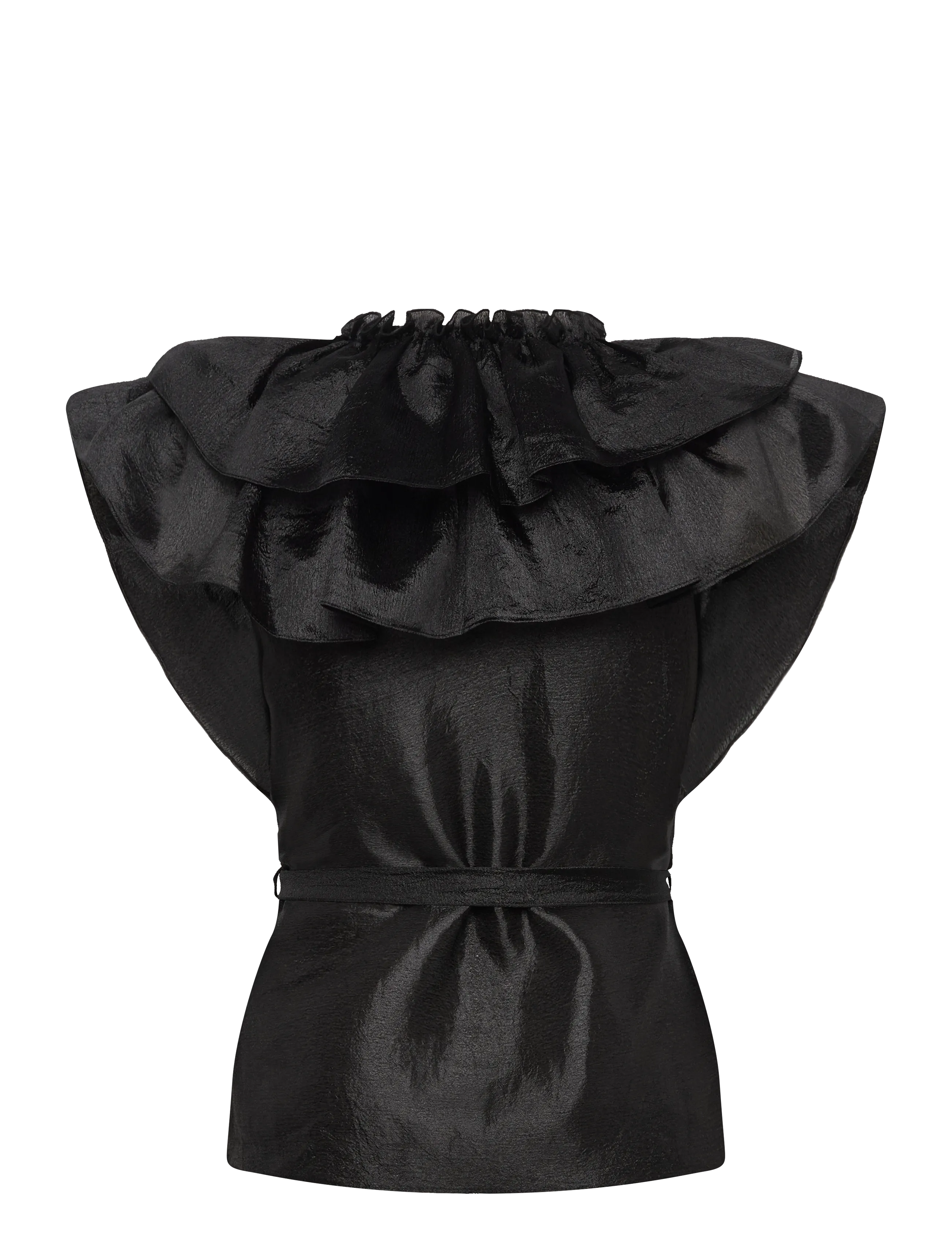 Ida Sjöstedt - EYRA TOP - kurzärmelige blusen - black - 2