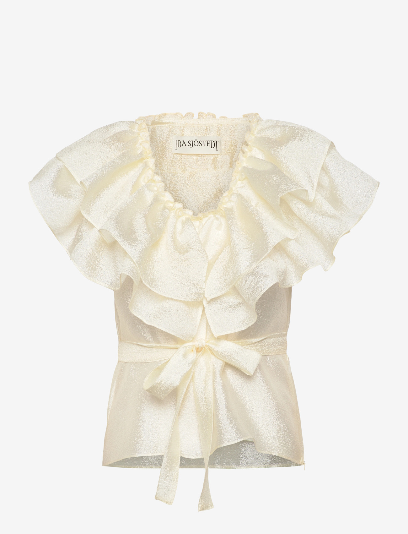 Ida Sjöstedt - EYRA TOP - lühikeste varrukatega pluusid - cream white - 1