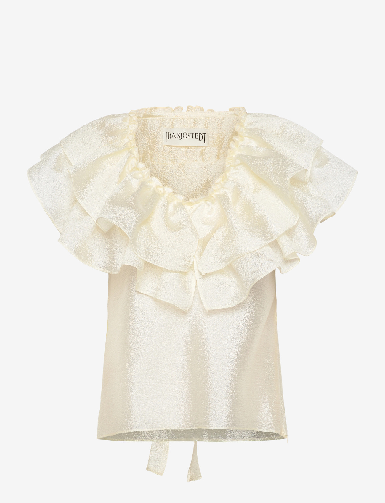 Ida Sjöstedt - EYRA TOP - lühikeste varrukatega pluusid - cream white - 2