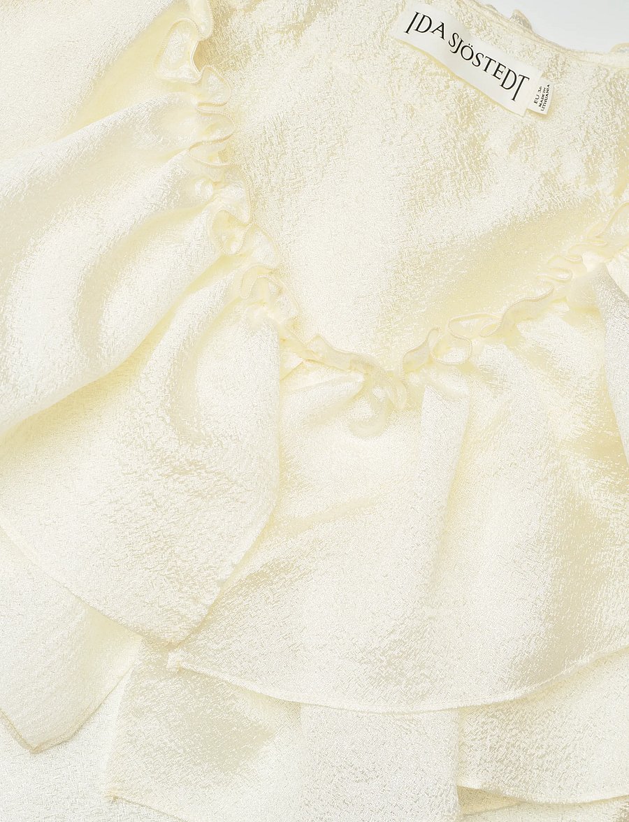 Ida Sjöstedt - EYRA TOP - kortärmade blusar - cream white - 4