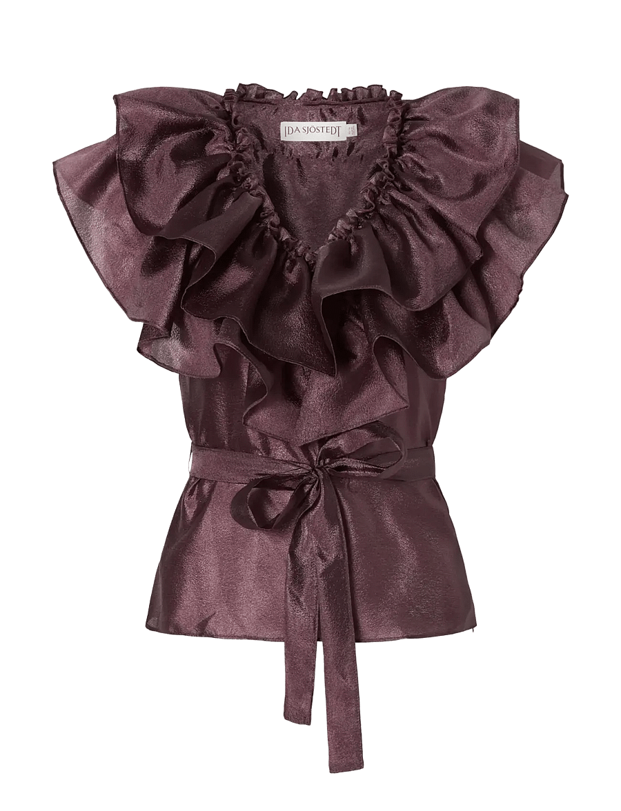 Ida Sjöstedt - EYRA TOP - kortärmade blusar - deep plum - 1