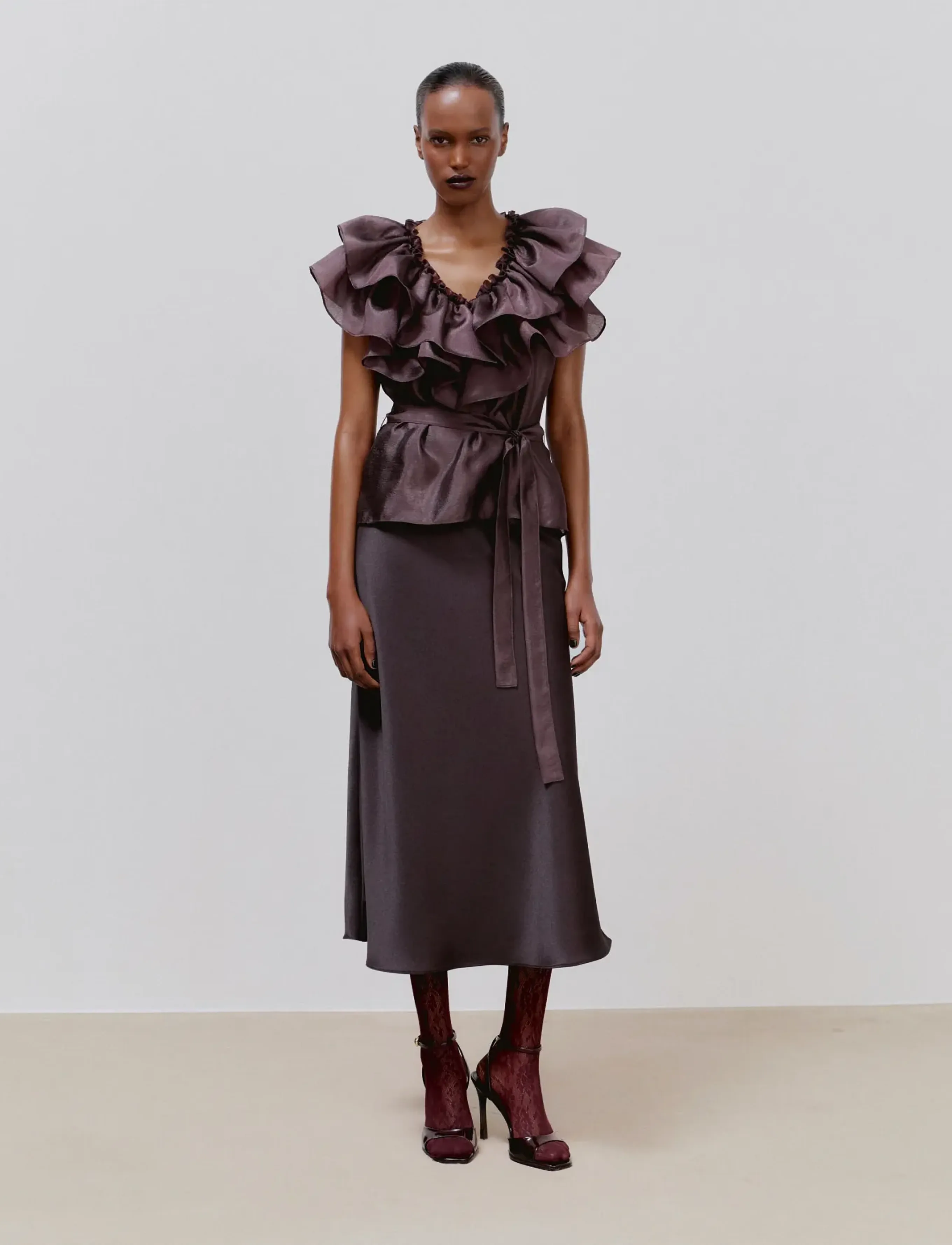 Ida Sjöstedt EYRA TOP - Party tops - DEEP PLUM / burgundy