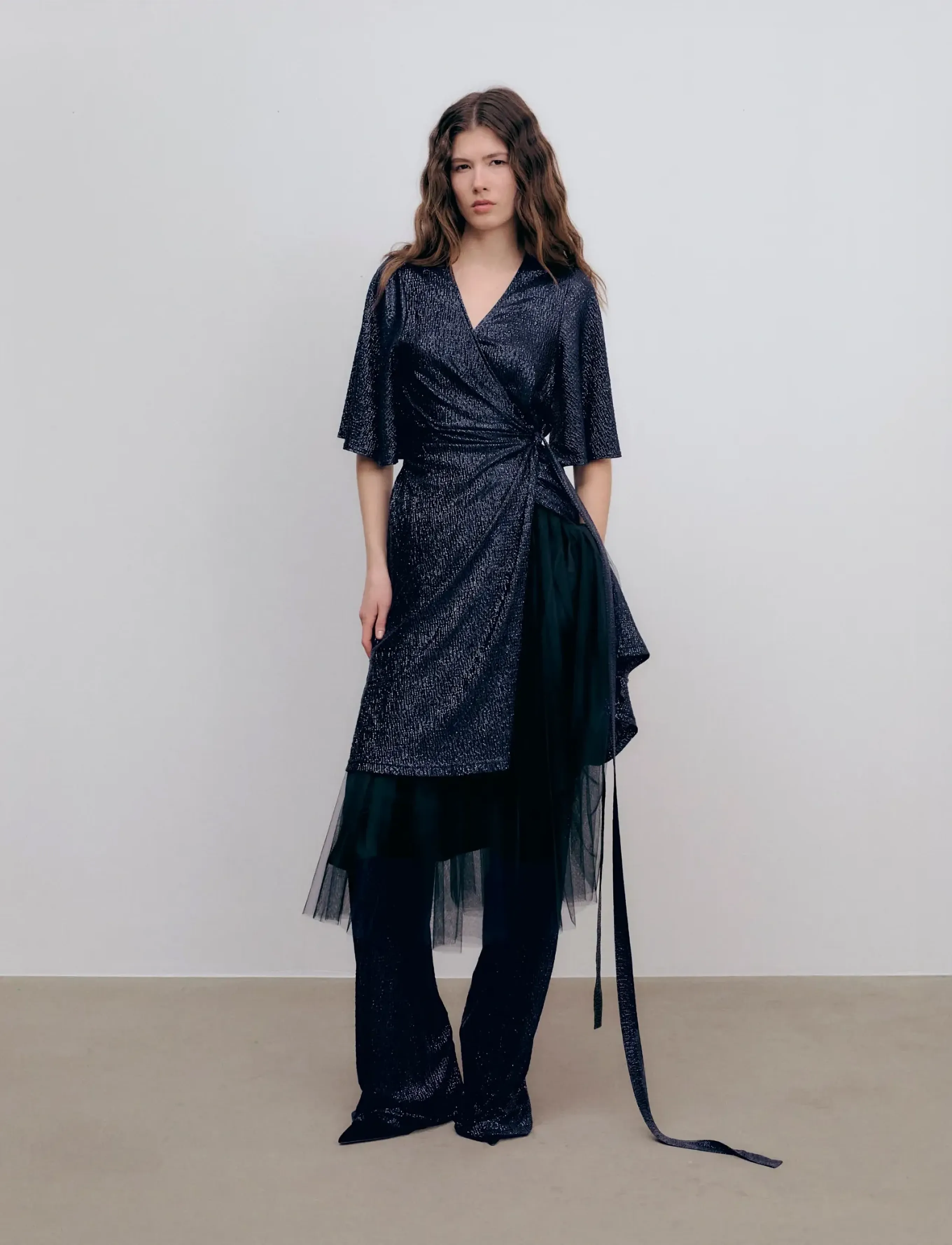 Ida Sjöstedt ISTPALMER DRESS - Omlottklänning - MIDNIGHT SHIMMER / navy