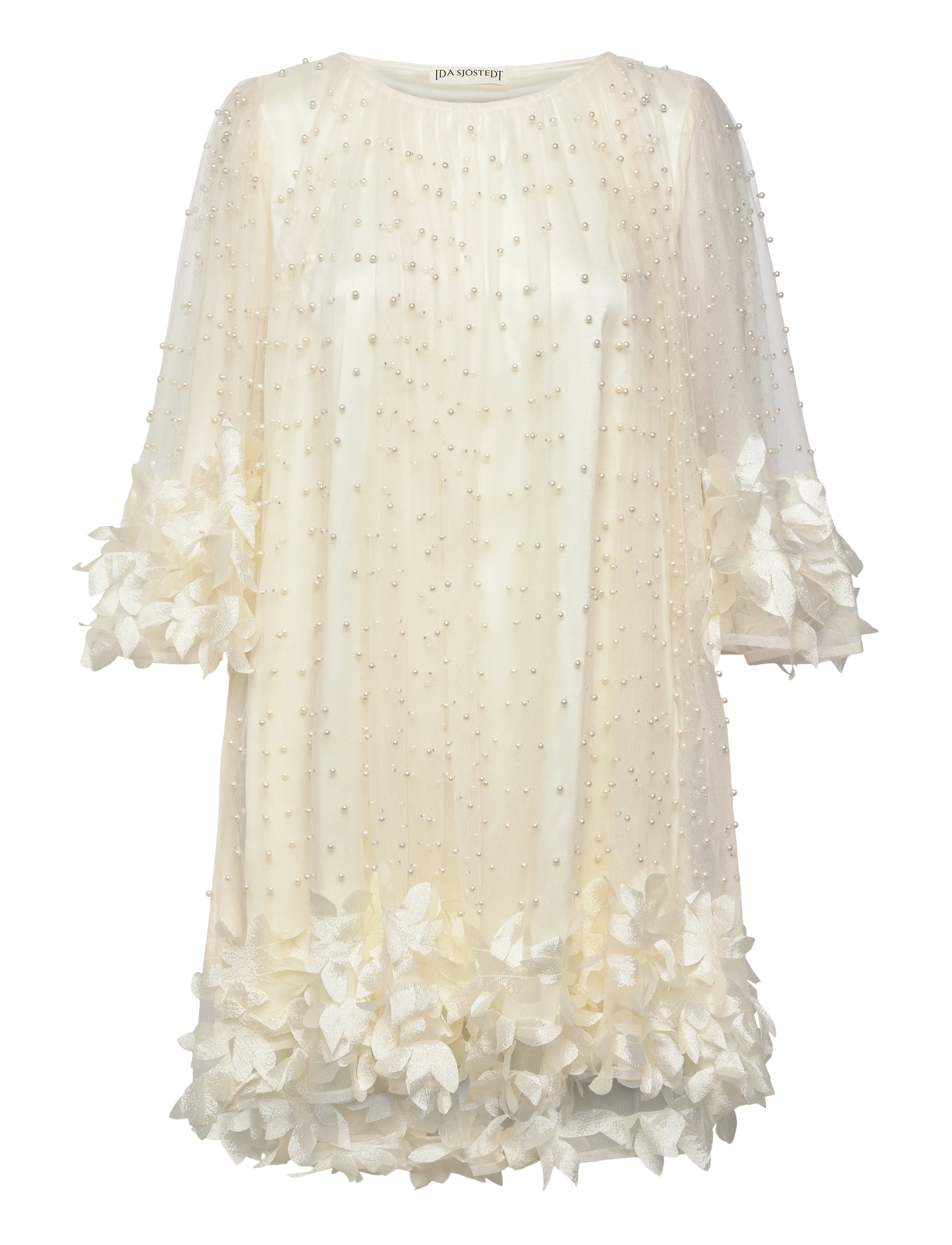 RIVER BEAD DRESS - CREAM WHITE
