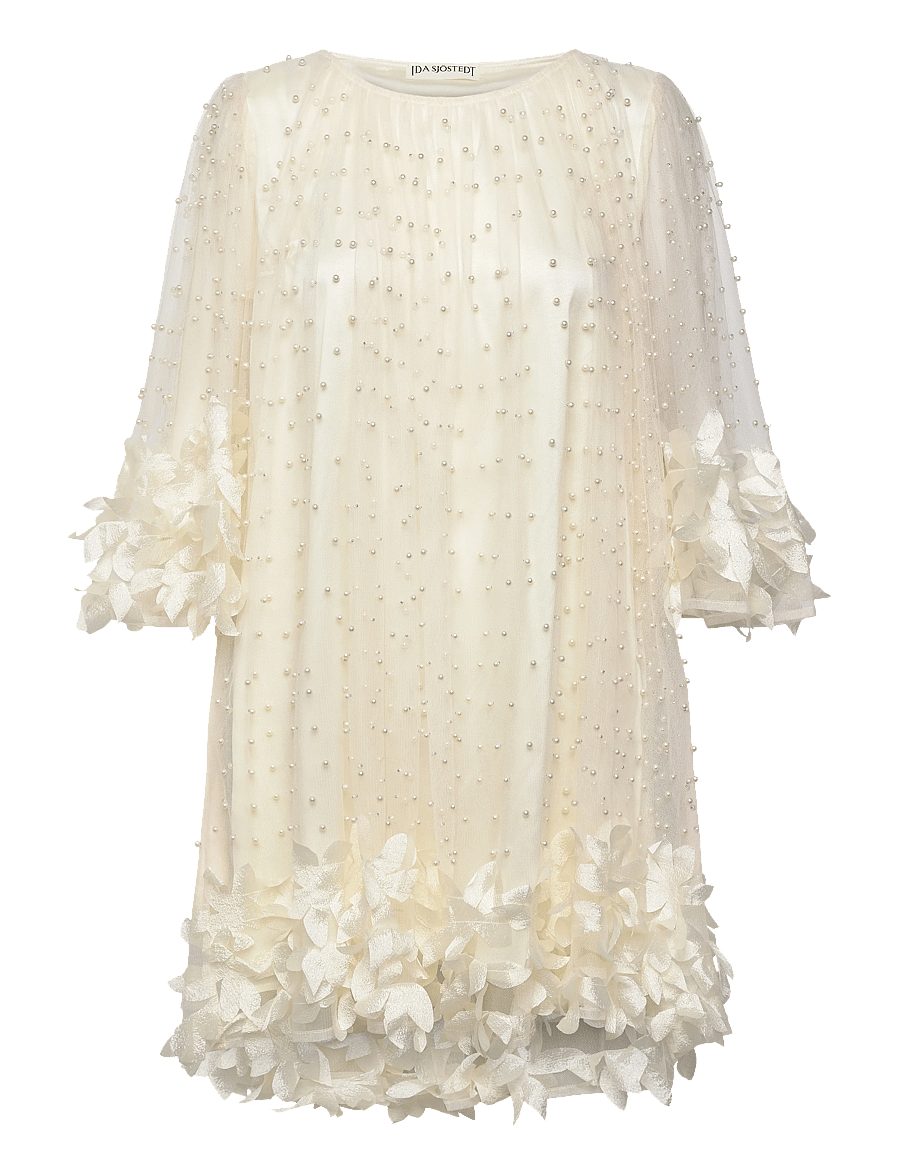 Ida Sjöstedt - RIVER BEAD DRESS - cocktailkjoler - cream white - 1