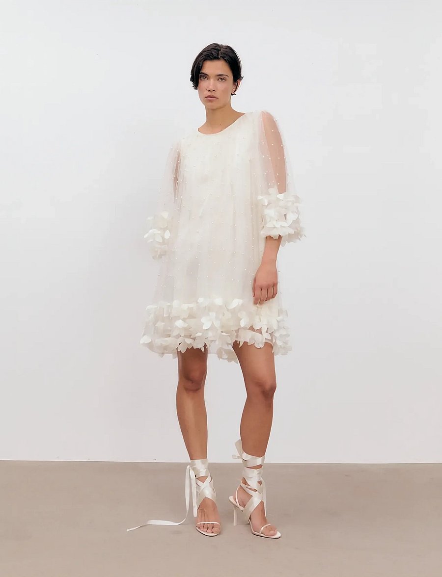 Ida Sjöstedt - RIVER BEAD DRESS - cocktailkjoler - cream white - 0