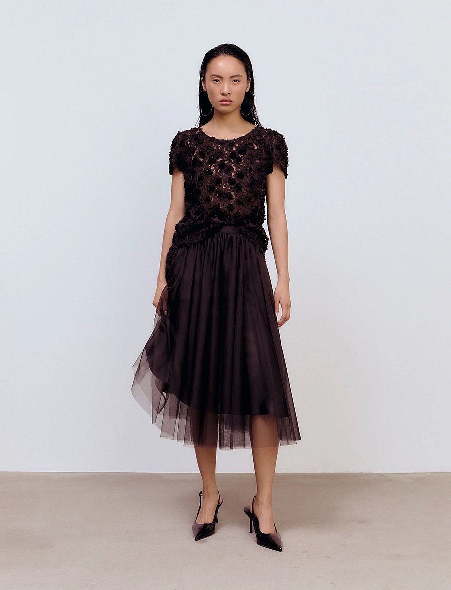 Ida Sjöstedt - AIMEE SKIRT - midi nederdele - dark brown - 0