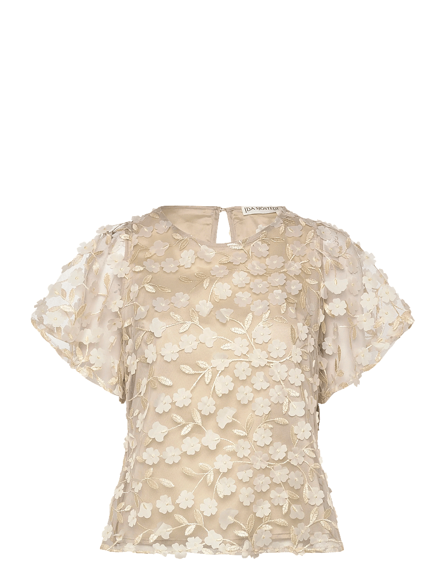 Ida Sjöstedt - ISTLILJA TOP - blouses à manches courtes - greige - 1